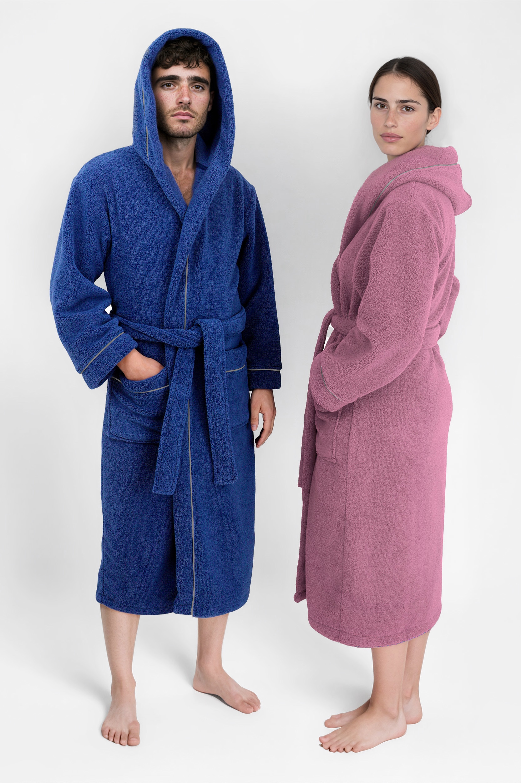 my home Unisex-Bademantel »Lillou, ideal für Sauna & Spa, Hotelbademantel, Morgenmantel«, (1 St.), kuschelig weicher Fleece, für Damen und Herren, XS-3XL