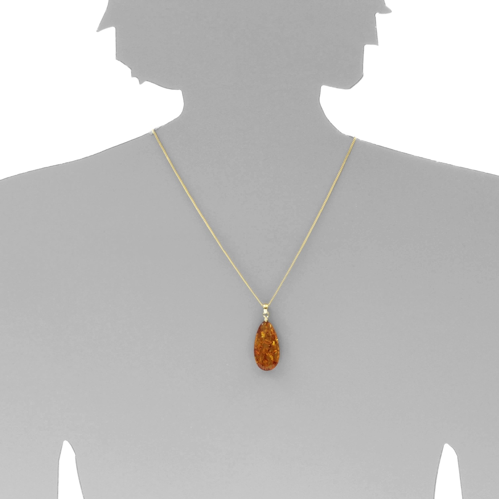 OSTSEE-SCHMUCK Kettenanhänger »Ostsee-Schmuck Anhänger Tropfen ca. 30 mm lang - Gold 333/000«, (1 tlg.)
