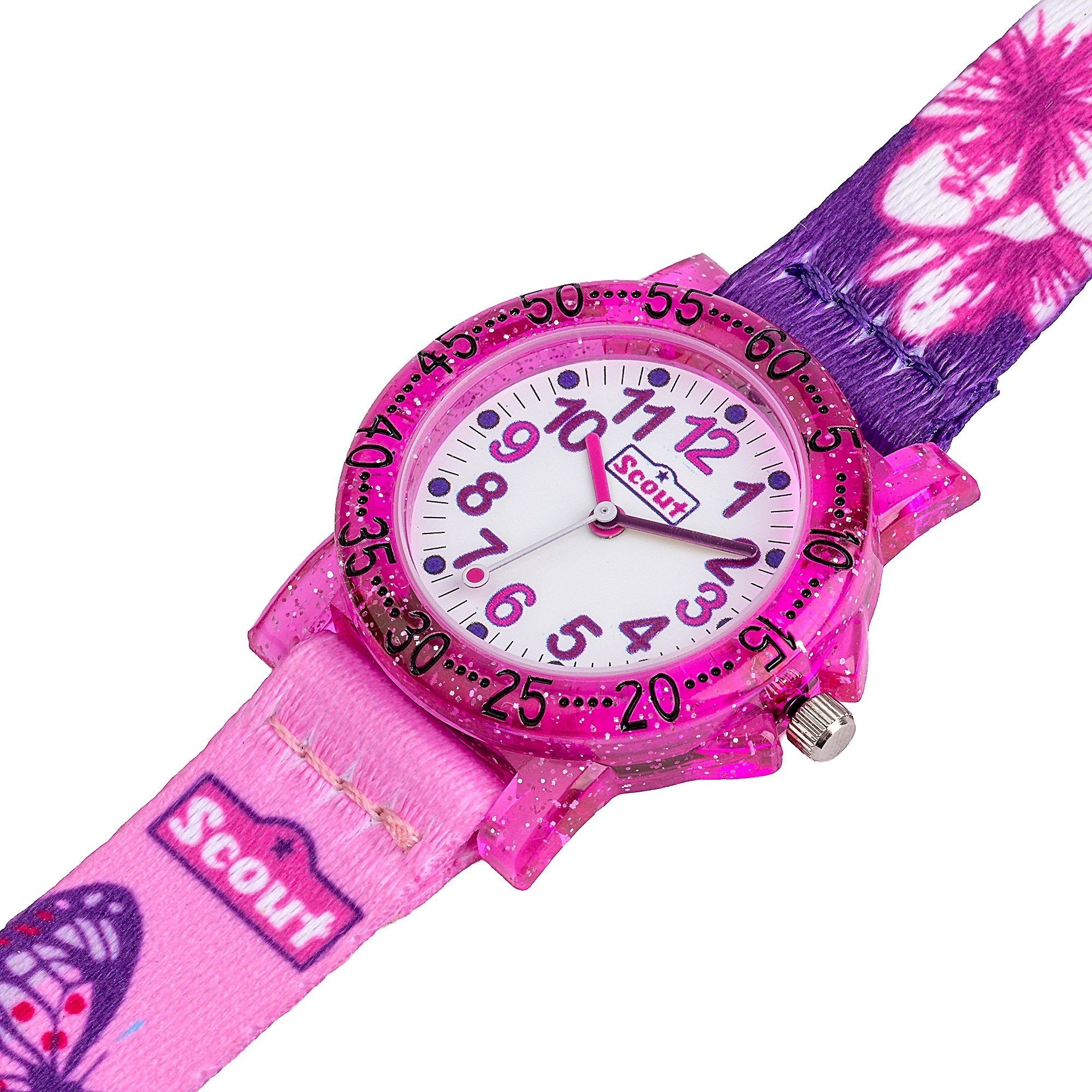 Scout Quarzuhr »The IT-Collection« Armbanduhr, Kinderuhr, Mädchen, Blumen, Schmetterlinge, Geschenk