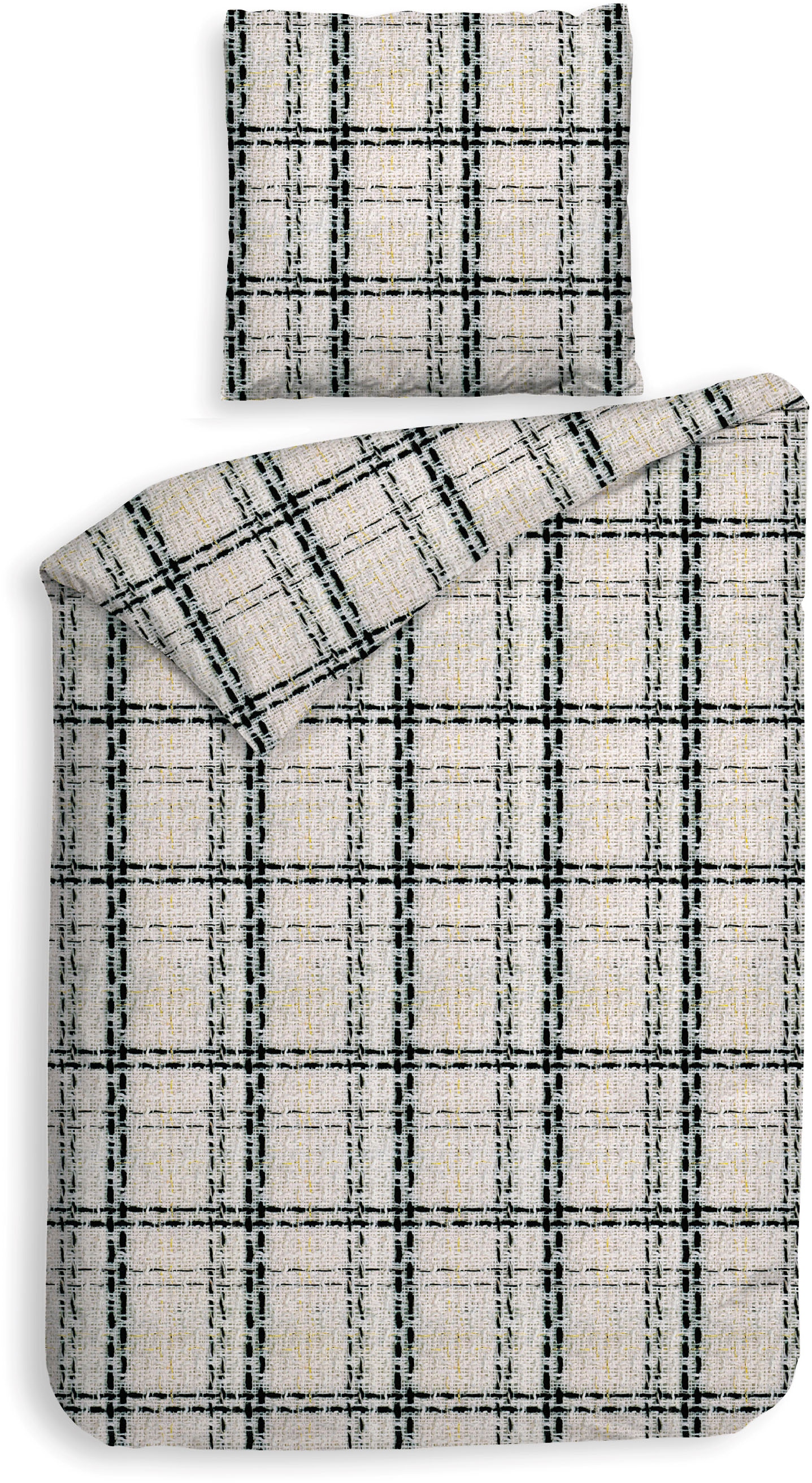 Heckett & Lane Bettwäsche »Ennio« 2 Stk. tlg. Karo Muster, hochwertiges Fla günstig online kaufen