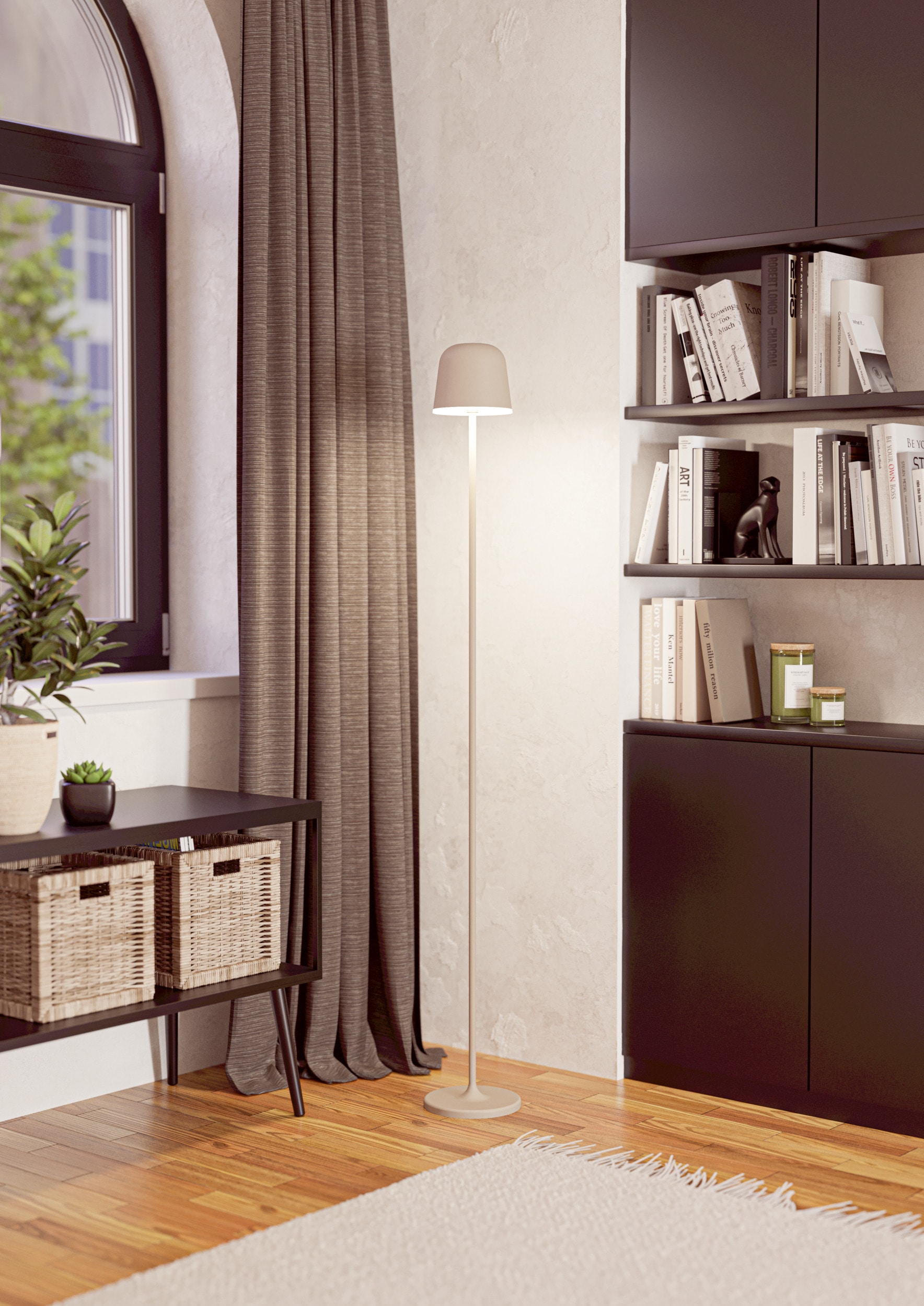 EGLO Stehlampe »MANNERA-L Stehlampe - Alu, Stahl - LED - 4,3W - IP54« LED-Modul 1 Stk. Neutralweiß | Warmweiß Standleuchte, Leselampe, Wohzimmer, Schlafzimmer, H140 x Ø16 cm