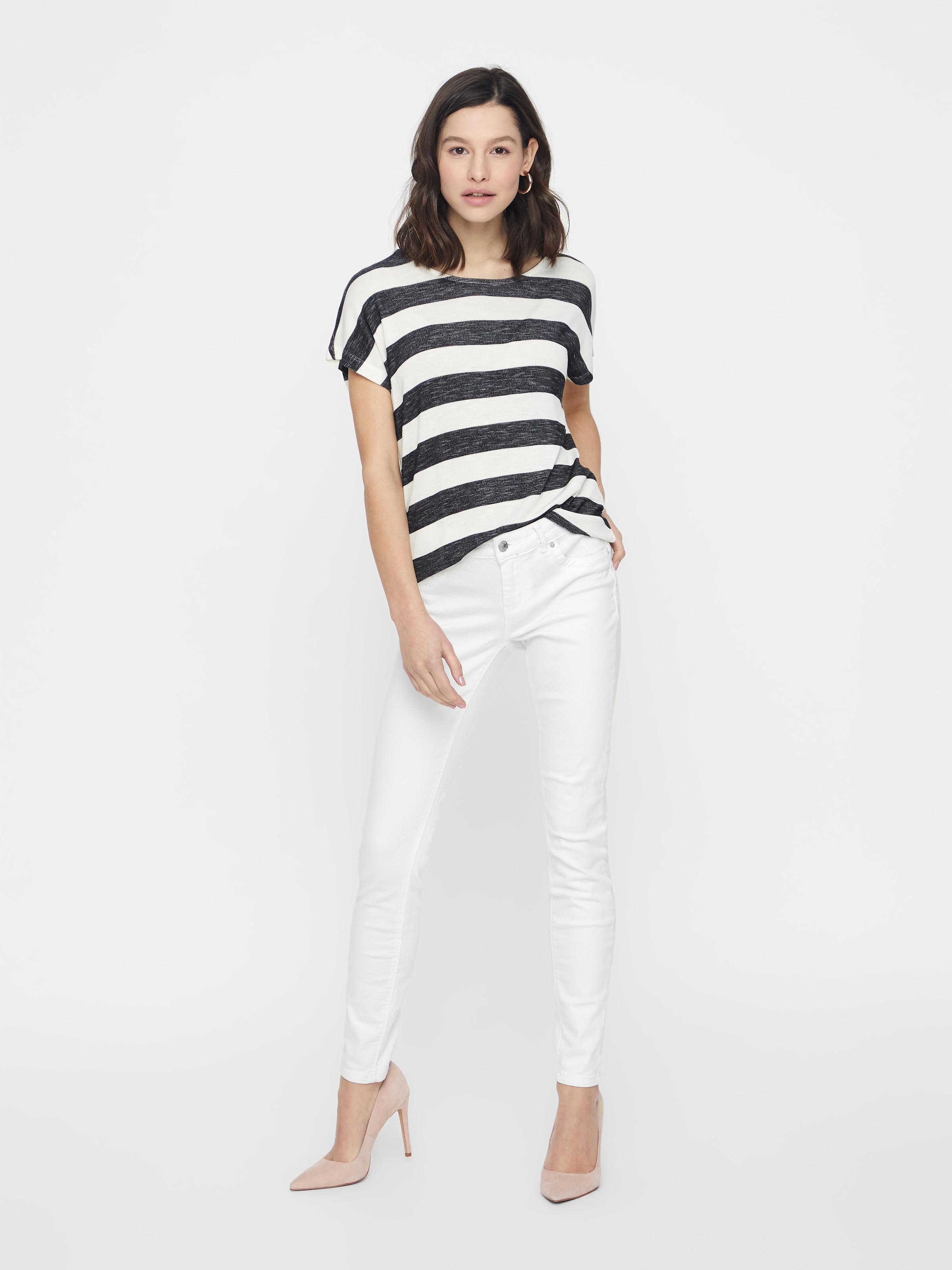 Vero Moda Kurzarmshirt »VMWIDE STRIPE SL TOP GA JRS NOOS« Viskosemischung