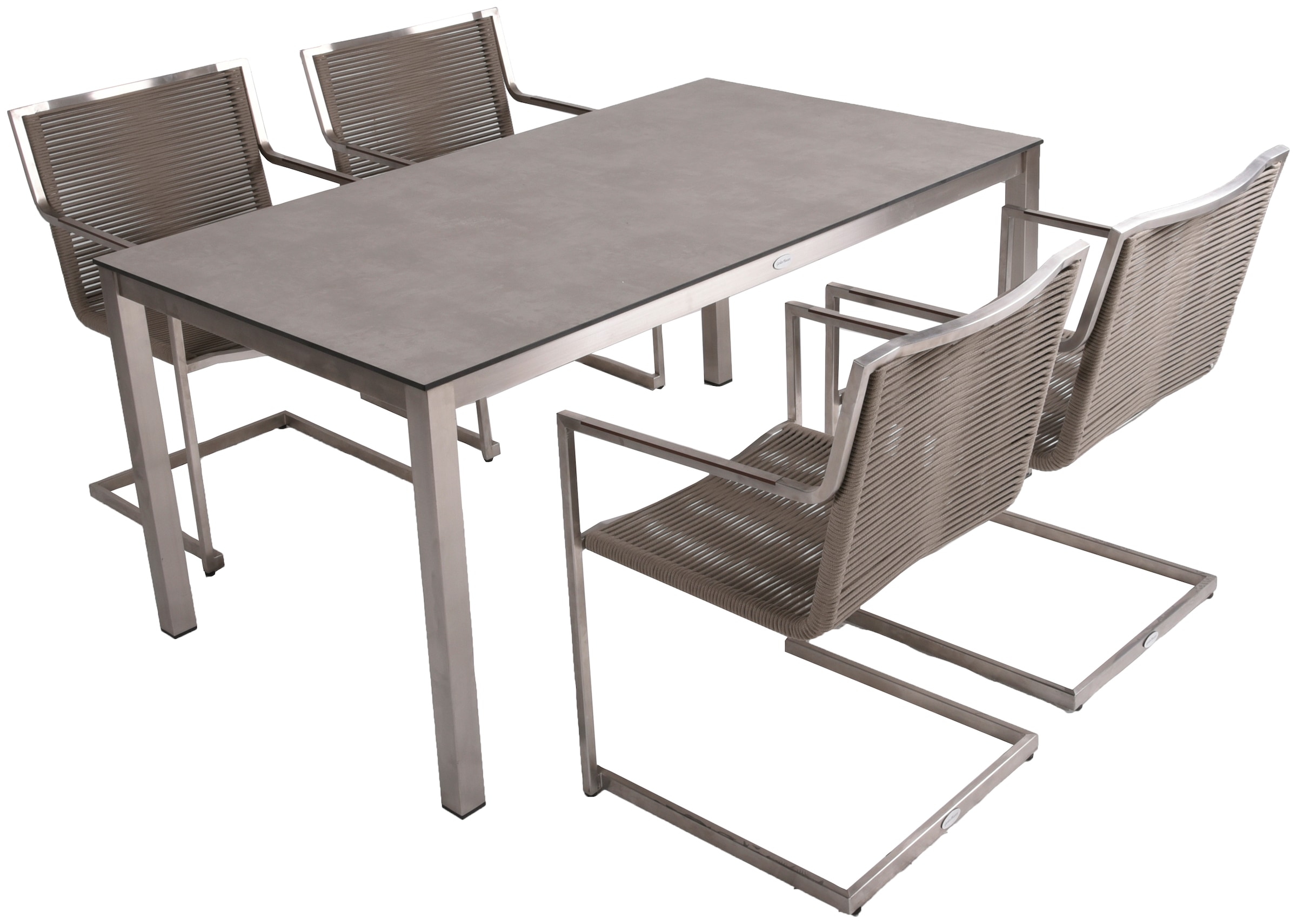 Garden Pleasure Garten-Essgruppe »SIENNA« 4 Stk. tlg. Seilbespannung günstig online kaufen