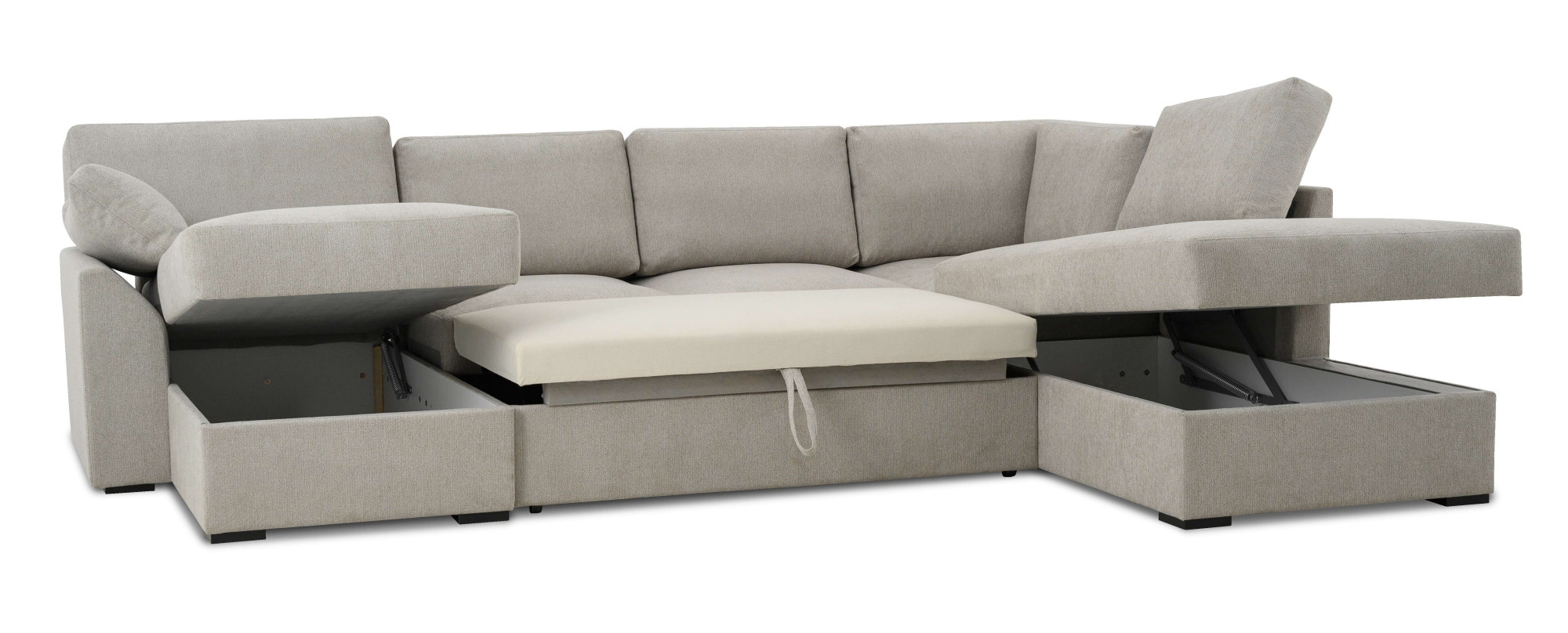 Home affaire Wohnlandschaft »Citry«, Breite 309 cm, Chenille, Bettfunktion, Bettkasten, U-Form