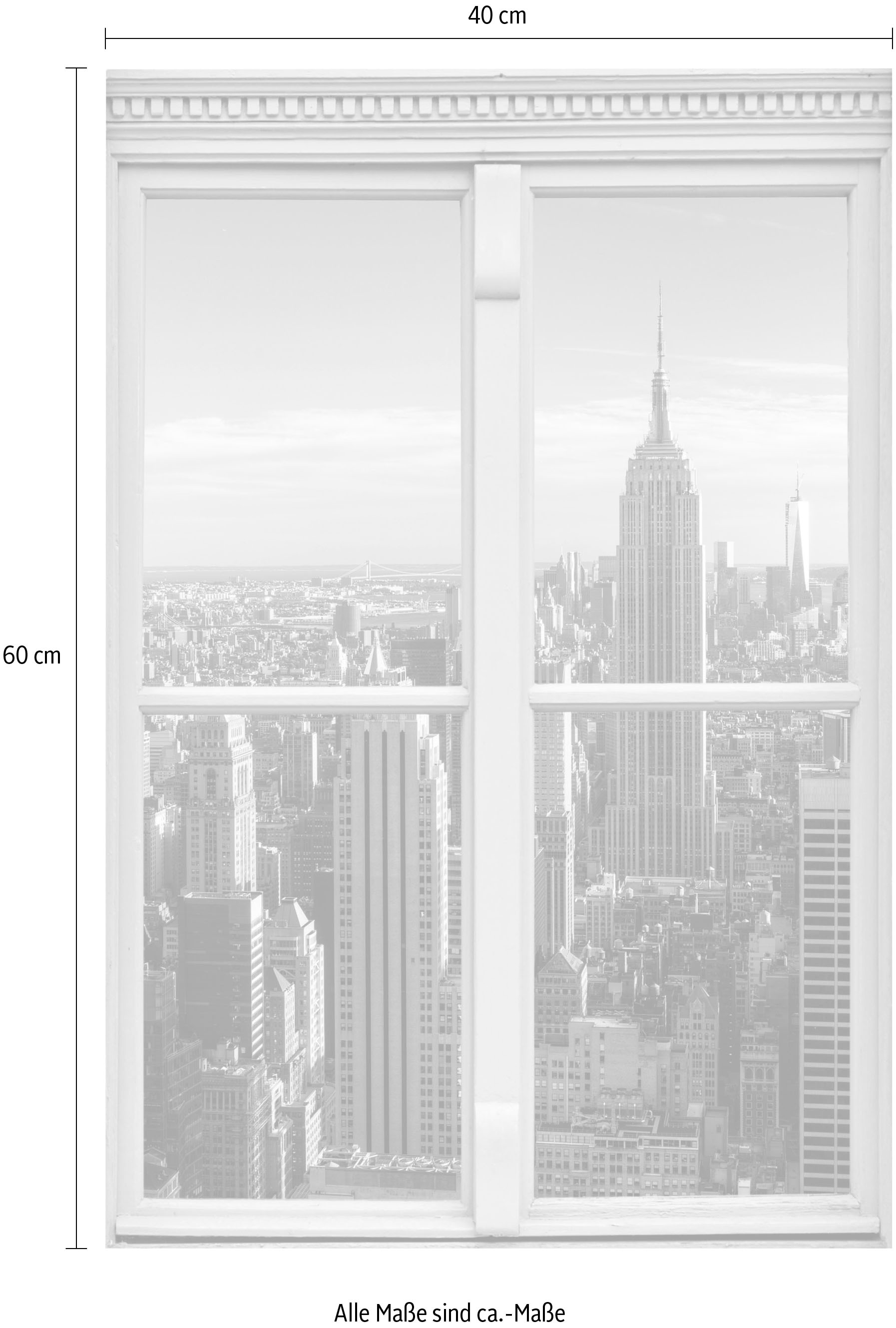 queence Wandsticker »New York«, Wandsticker, Wandbild, selbstklebend, 3D, Fenster