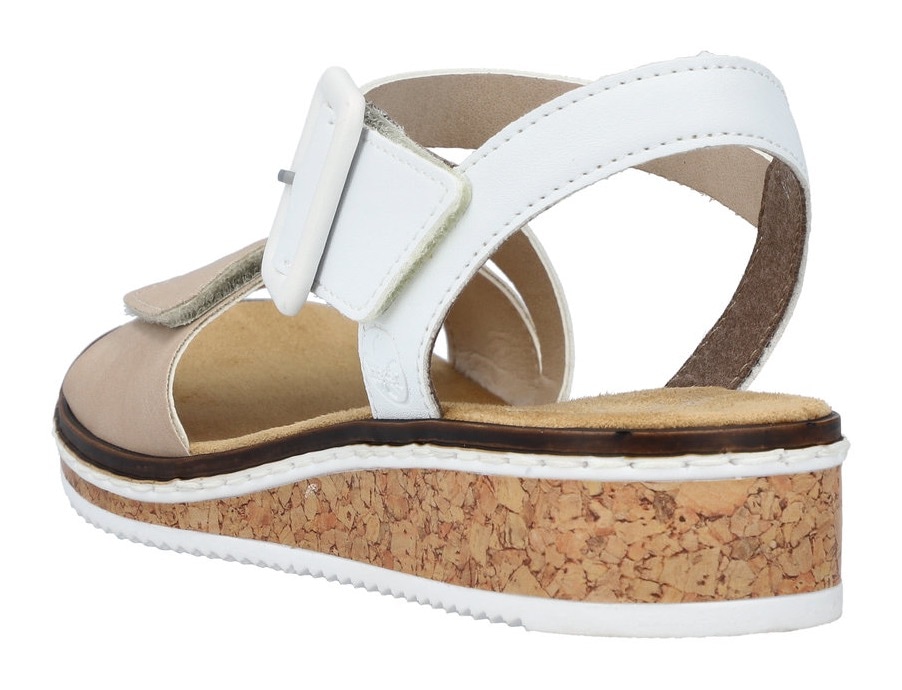 Rieker Riemchensandale, Sommerschuh, Sandalette, Keilabsatz, mit asymmetrischem Riemchen