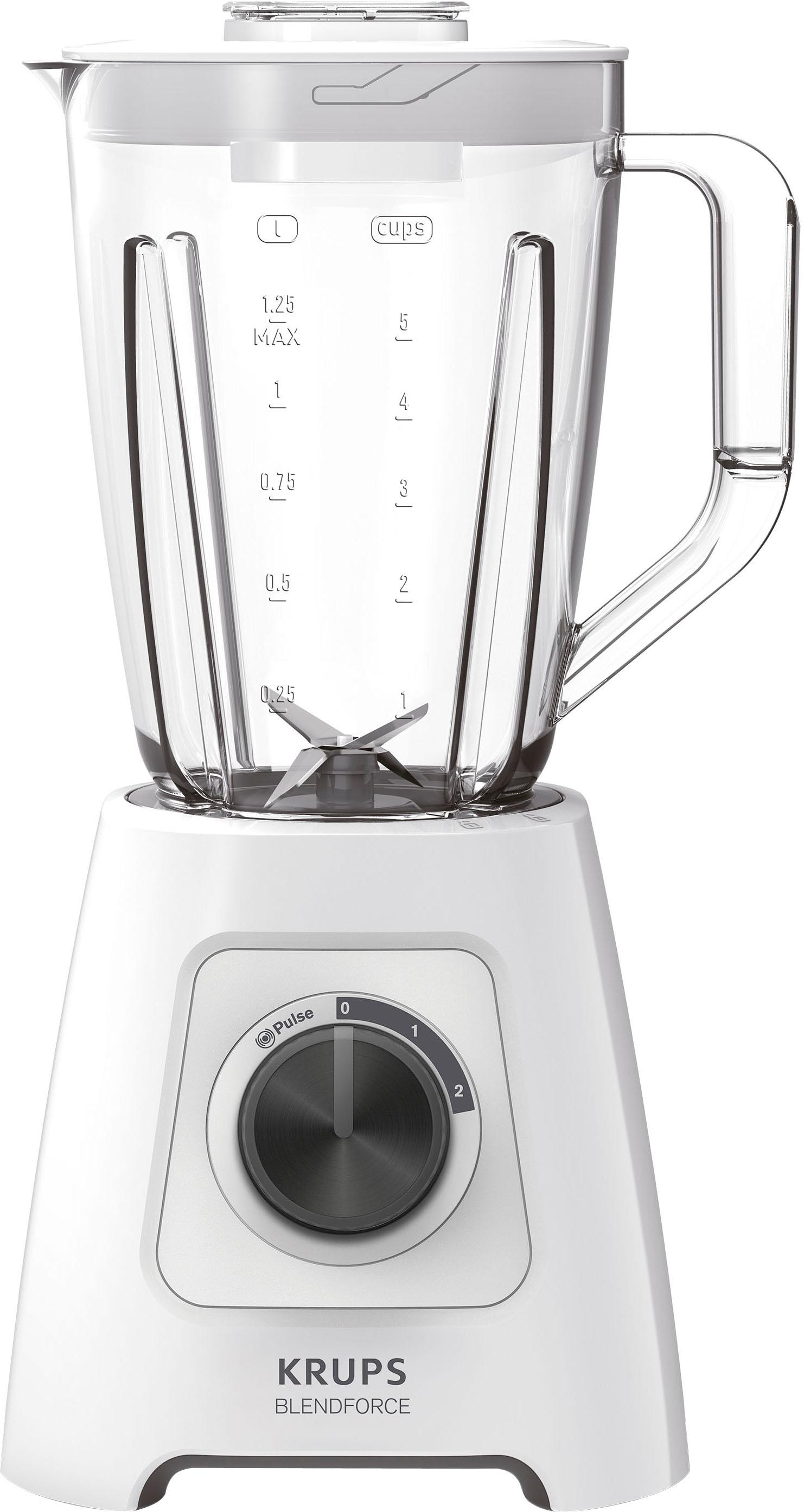 Krups Standmixer »KB4201 Blendforce«, 600 W, 2L Kunststoffbehälter, 4 Messer, 2 Geschwindigkeiten+ Pulse-Funktion