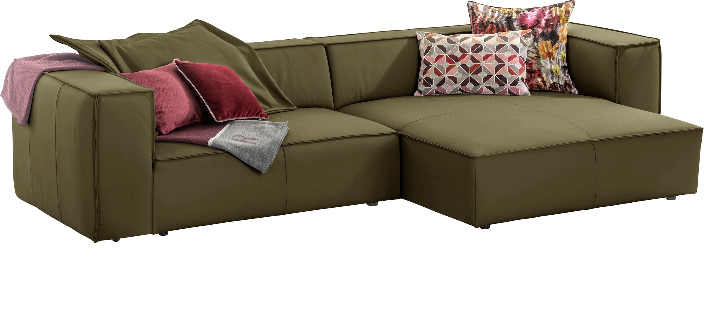 W.SCHILLIG Ecksofa »around-the-block, modern und elegant, bequem, L-Form«, mit eleganter Biese, mit Federkern
