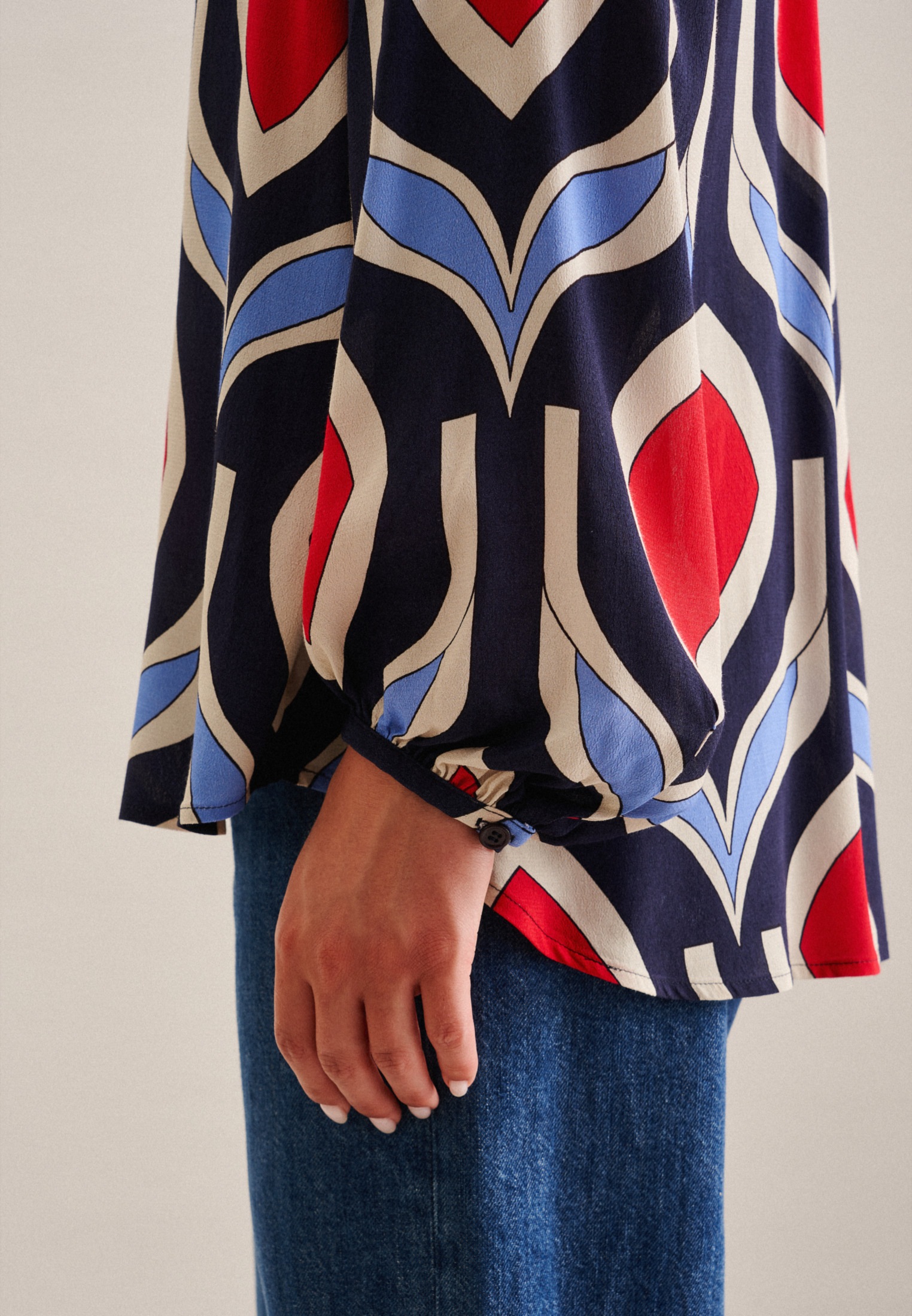 seidensticker Klassische Bluse »Schwarze Rose«, Tunika Geometrische Muster