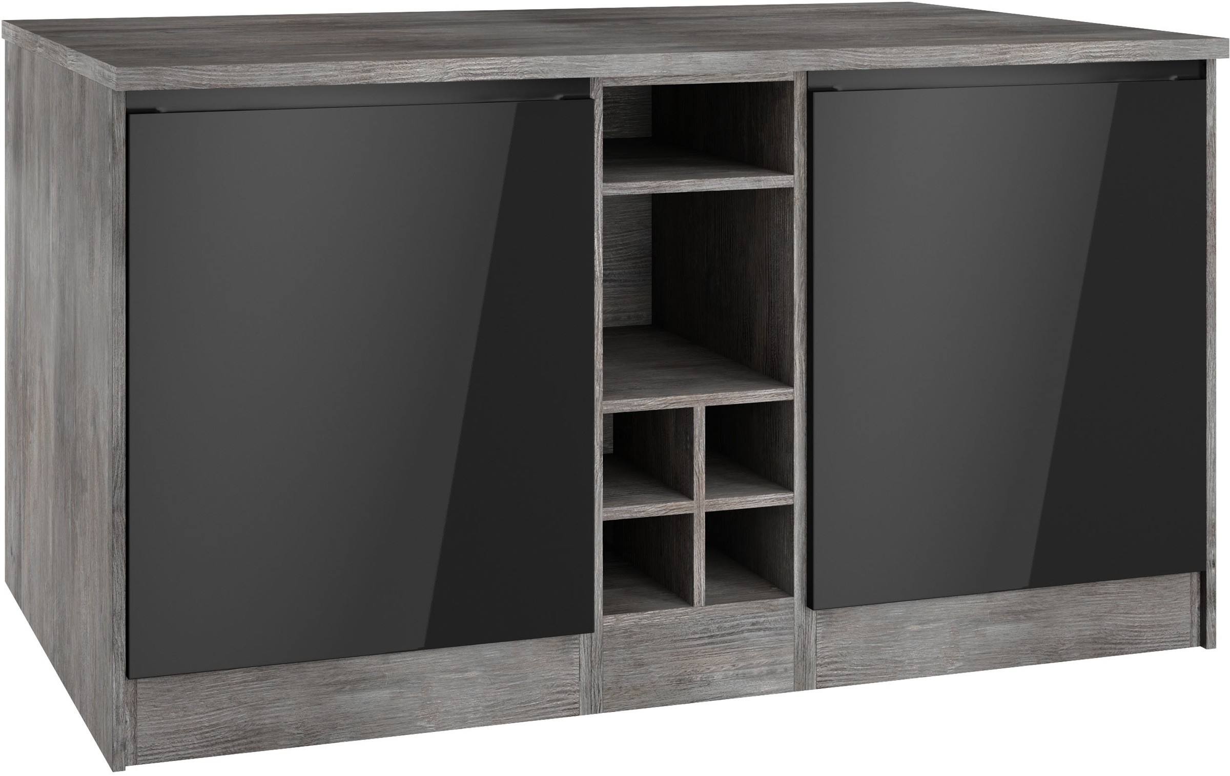 HELD MÖBEL Kücheninsel »Virginia«, Breite 153 cm, MDF-Fronten, Flaschenregal