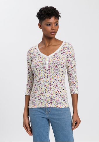 KangaROOS 3/4-Arm-Shirt, mit minimalistischem Blumen allover-print kaufen