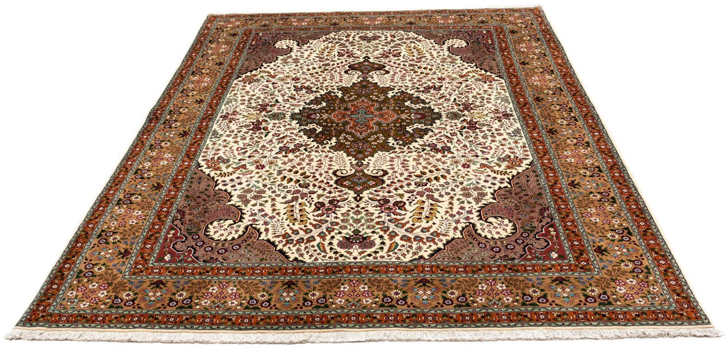 morgenland Wollteppich »Nain - 9la Medaillon Blu scuro 90 x 58 cm«, rechtec günstig online kaufen