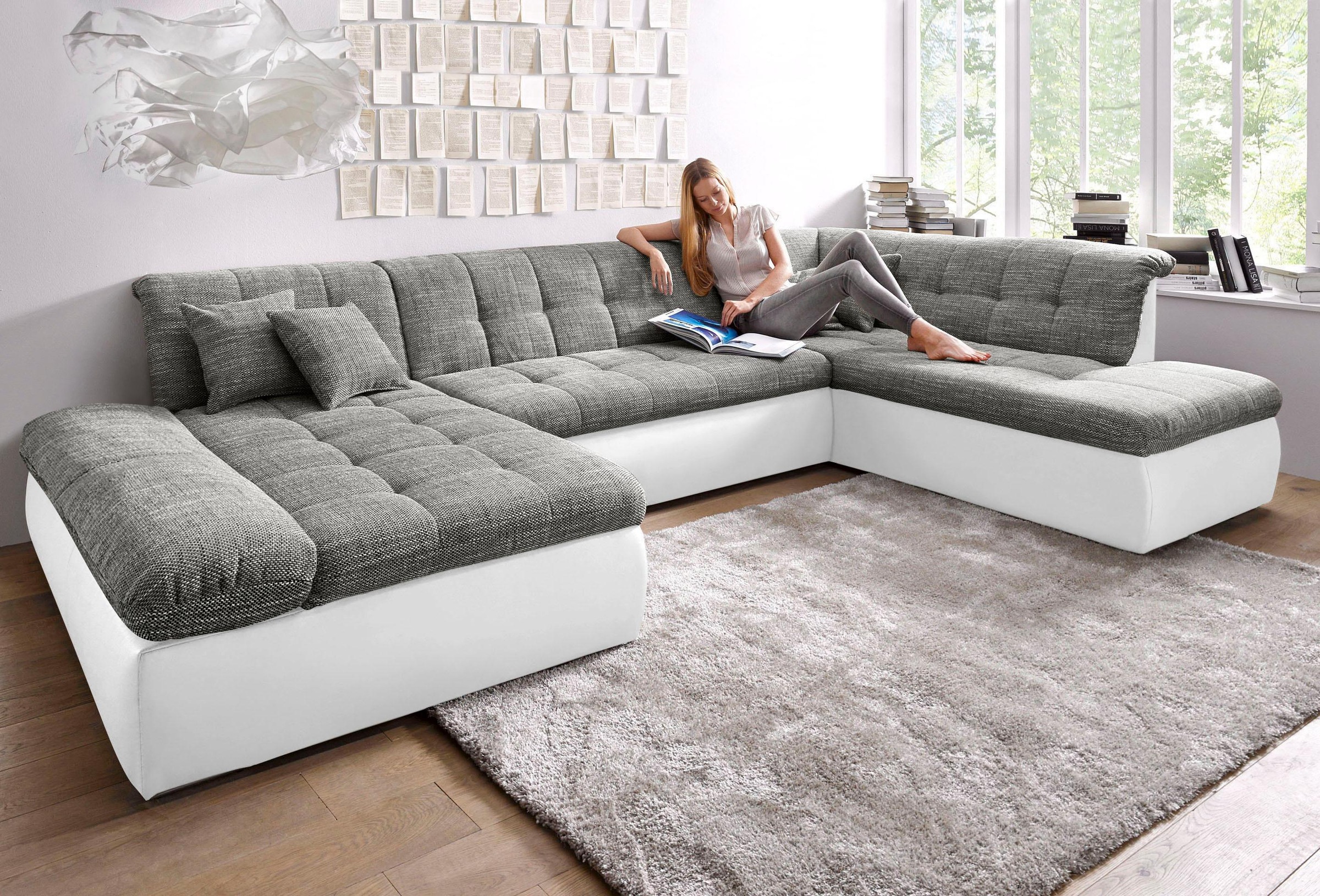DOMO collection Wohnlandschaft »Moric U-Form, auch in Cord, Breite 353cm, v günstig online kaufen