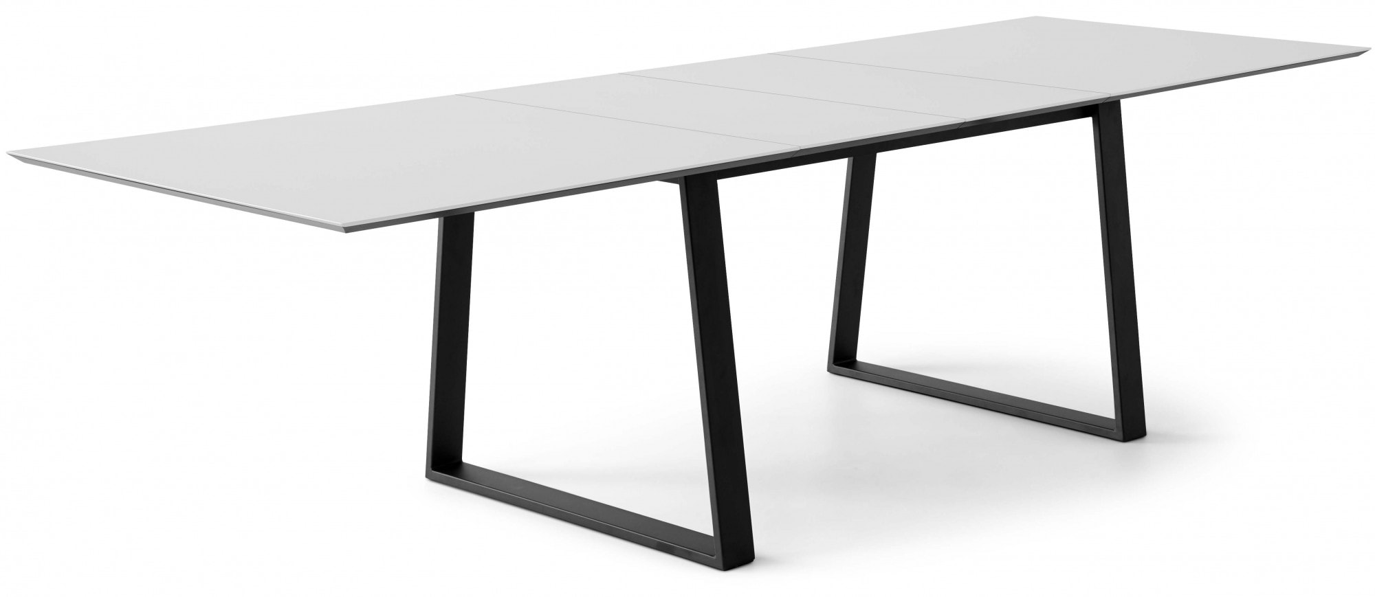 Hammel Furniture Esstisch »Meza Designtisch mit Auszugsfunktion und 2 Einlegeplatten«, (1 St.), rechteckige Tischplatte MDF, Trapez Metallgestell