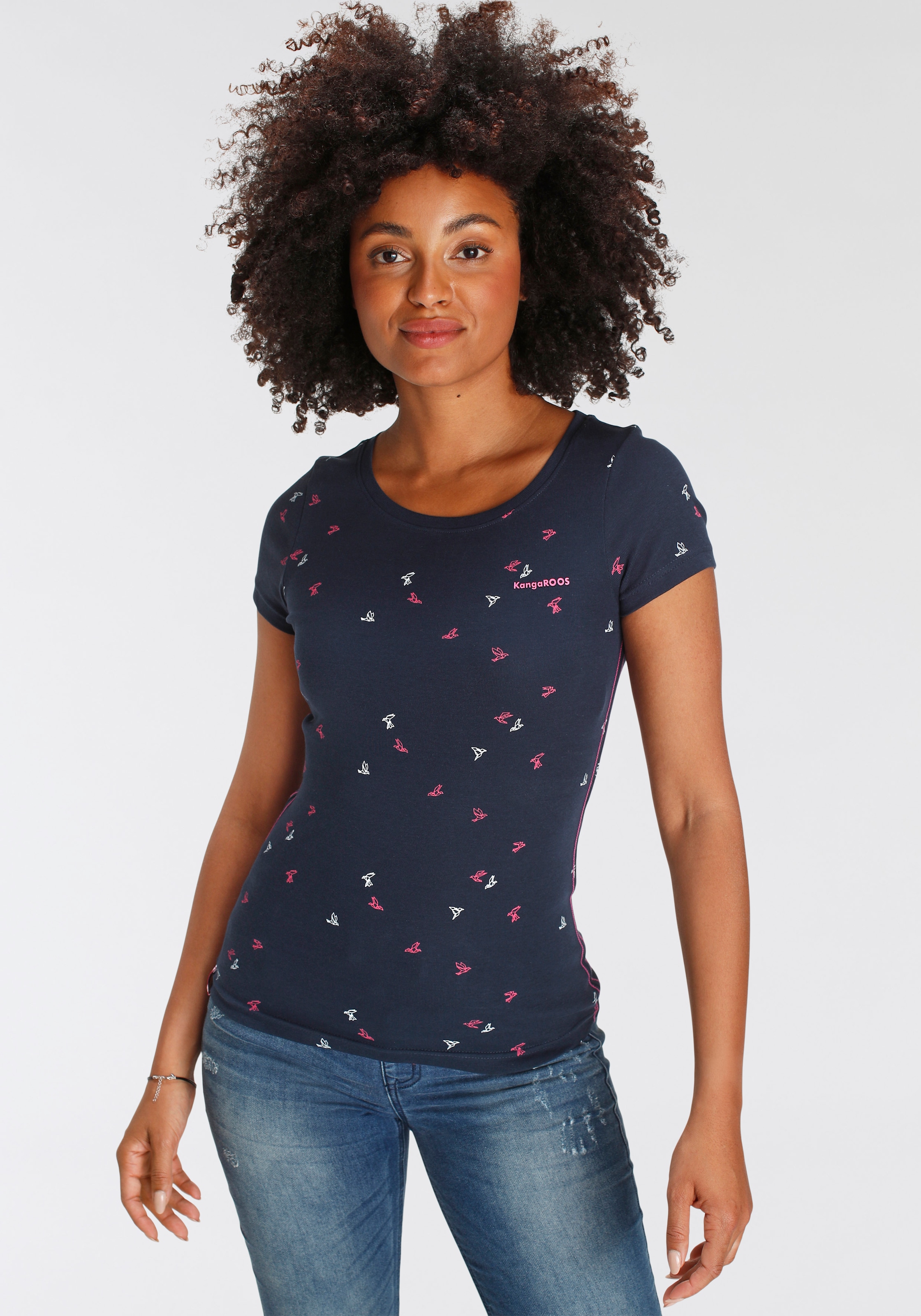 KangaROOS T-Shirt Kurzarm,  sehr figurbetont,  aus 100% Baumwolle