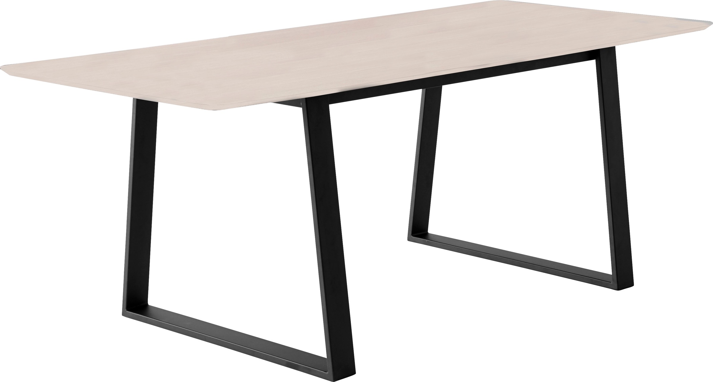 Hammel Furniture Esstisch »Meza Designtisch mit Auszugsfunktion und 2 Einlegeplatten«, abgerundete Tischplatte MDF, Trapez Metallgestell