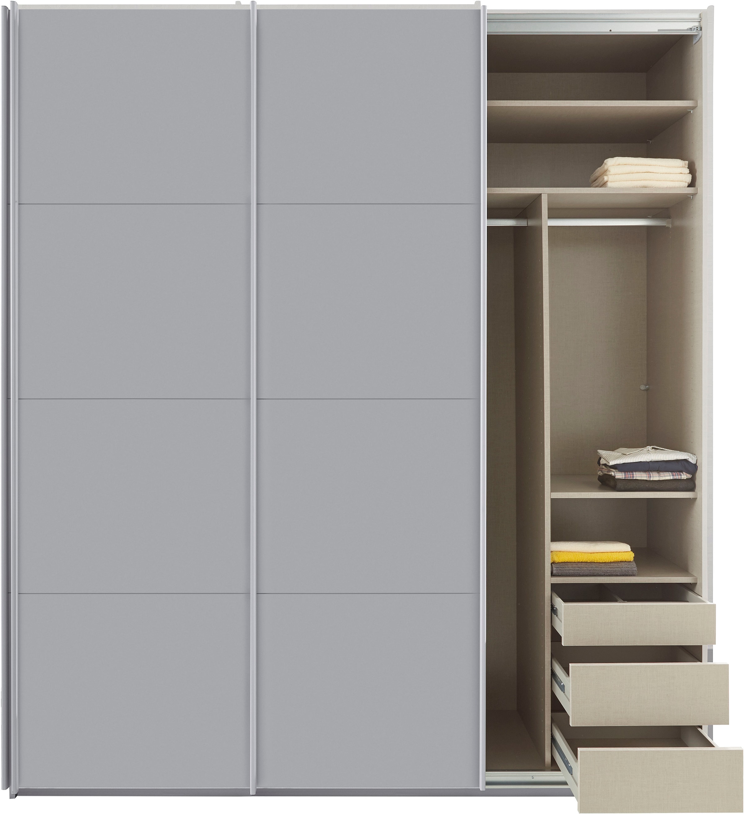 rauch Schwebetürenschrank »Kleiderschrank Schrank Garderobe TOPSELLER OTELI inkl. Inneneinteilung«, mit 3 Innenschubladen sowie zusätzlichen Einlegeböden MADE IN GERMANY