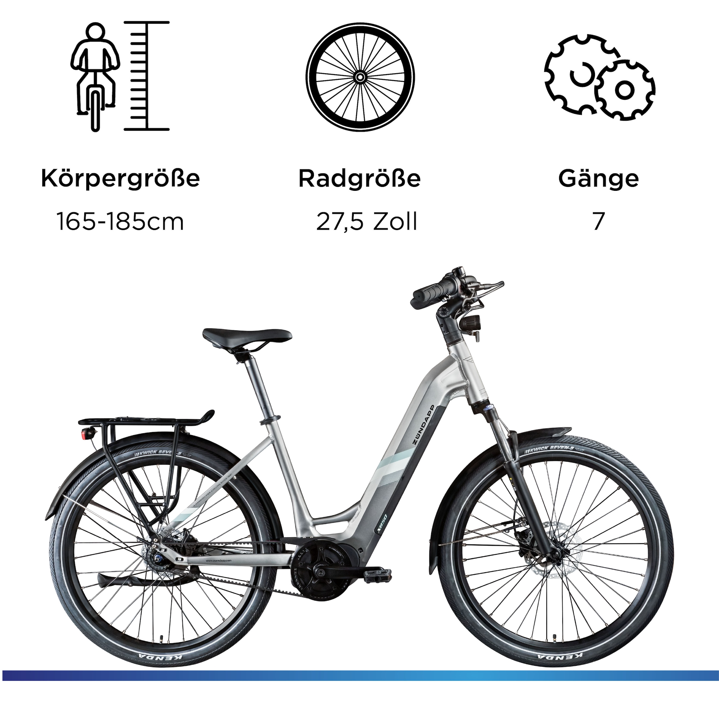 Zündapp »X850« 7 Gang Nabenschaltung Mittelmotor 250 W Pedelec, Elektrofahrrad für Damen und Herren