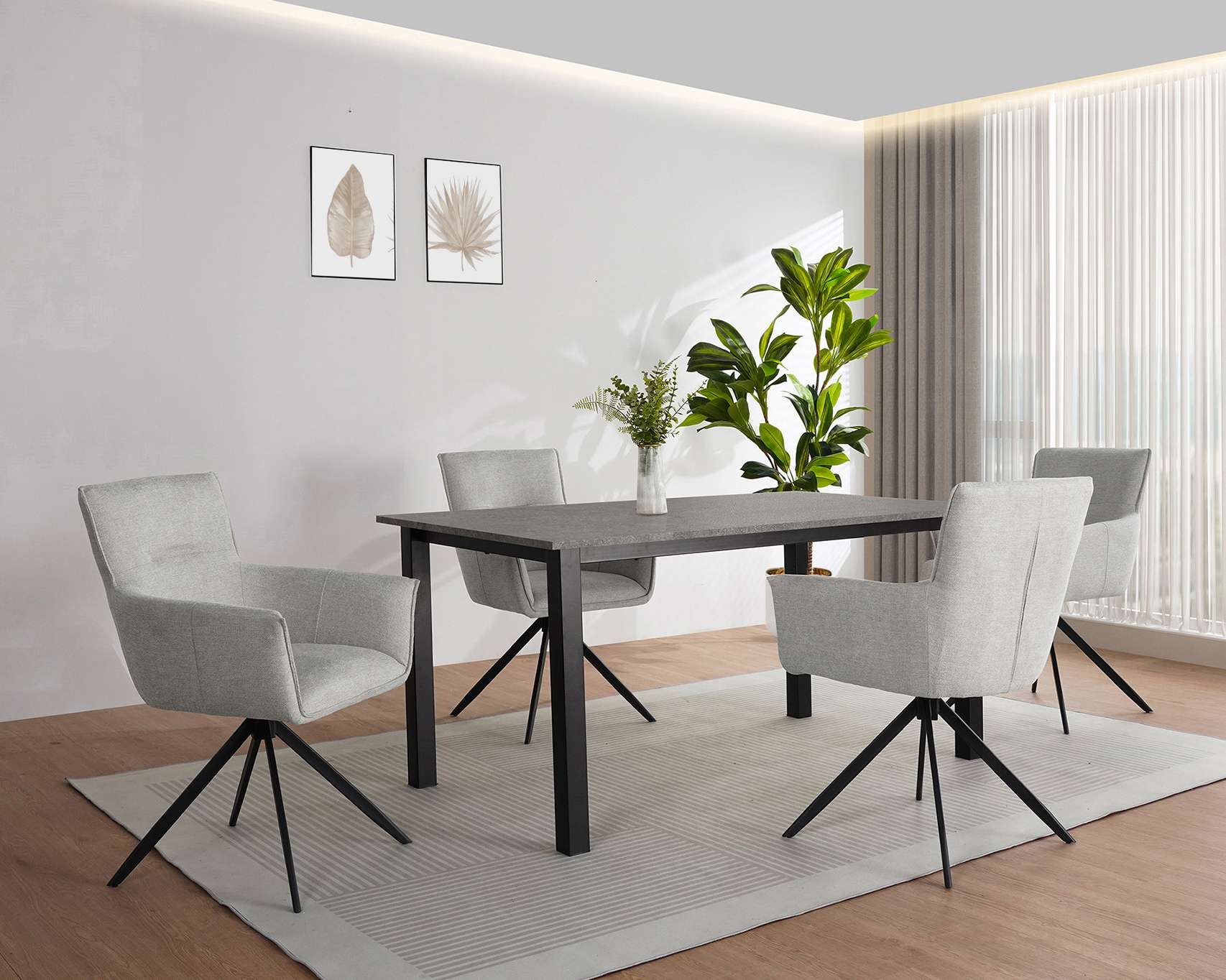 OTTO home Esstisch »Babetta« schwarzes pulverbeschichtetes Metallgestell, v günstig online kaufen