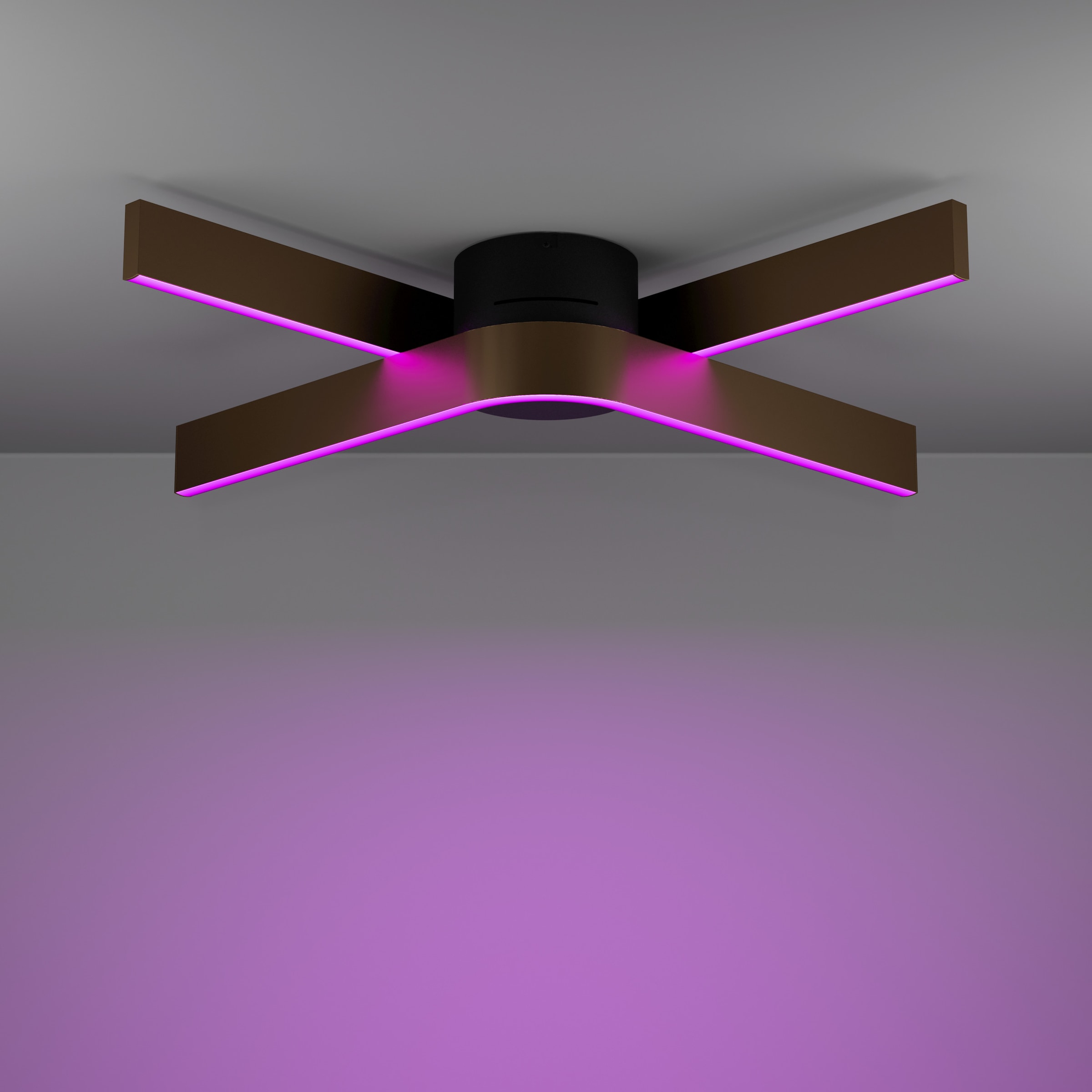 EGLO Deckenleuchte »FOLCINO-Z Deckenlampe - Alu, Stahl - LED - 2X18W - IP20« LED-Modul 1 Stk. Kaltweiß | Neutralweiß | RGB | Warmweiß Wohzimmerlampe, Esszimmerlampe, Flur, Schlafzimmer, L64 x B40 x H14 cm