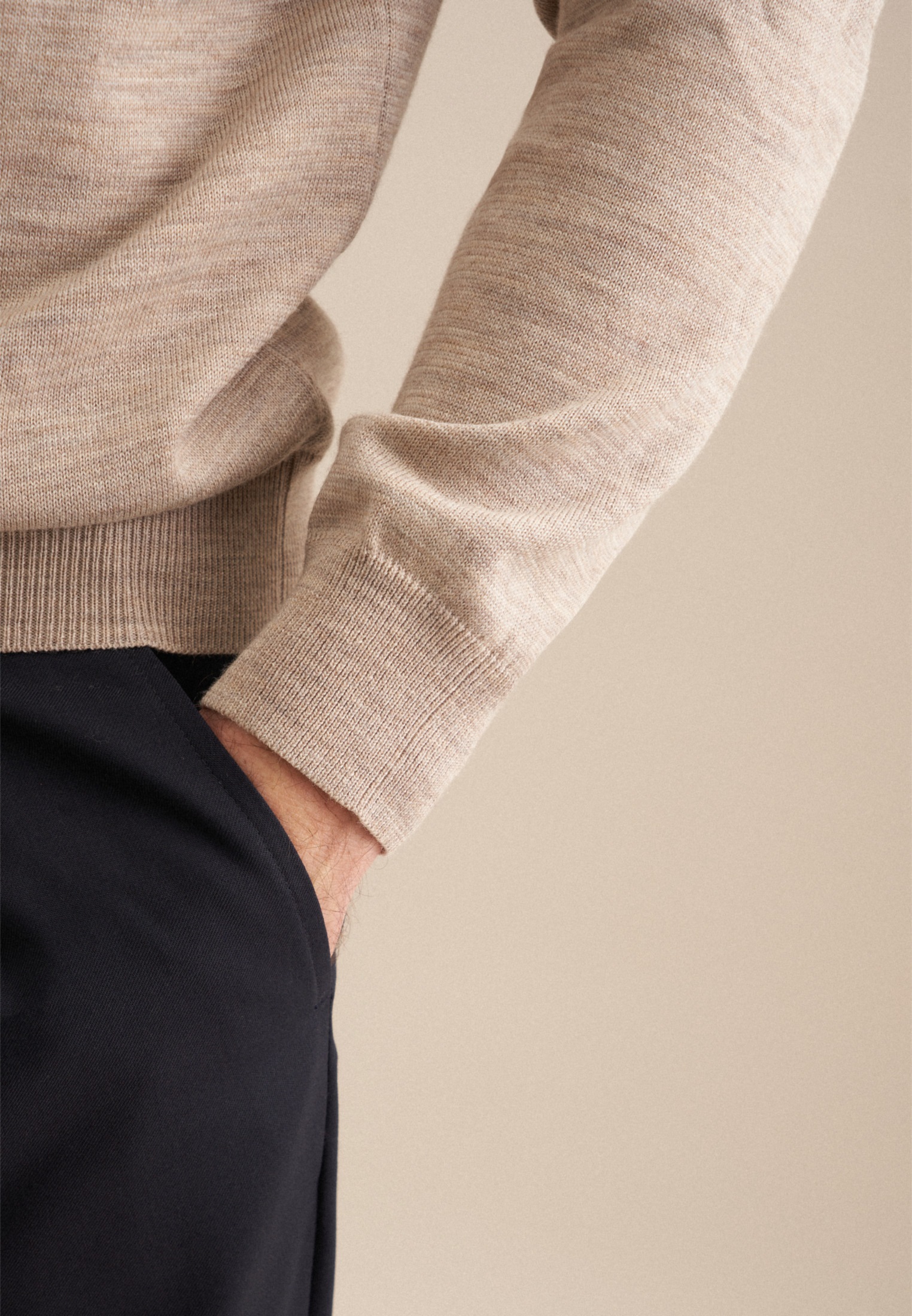 seidensticker Strickpullover »Schwarze Rose«, Quarter Zip Uni