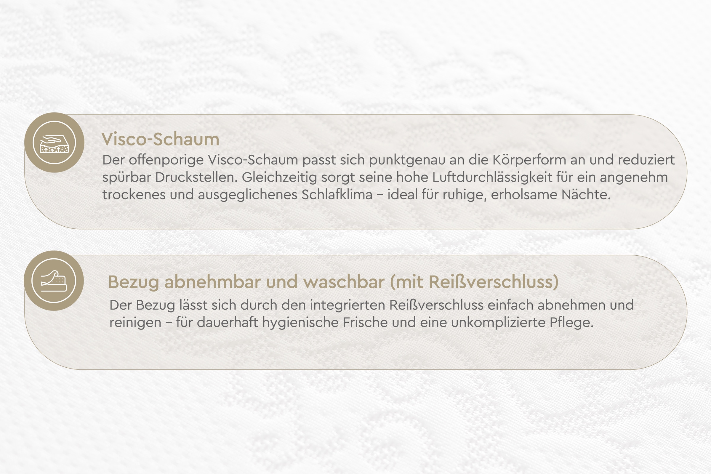 Yatas Bedding Topper »Topper Visco, Topper 90x200, 200x200 cm & weitere Größen«, (1 St.), Boxspringbett, Allergiker geeignet (Hausstauballergiker)