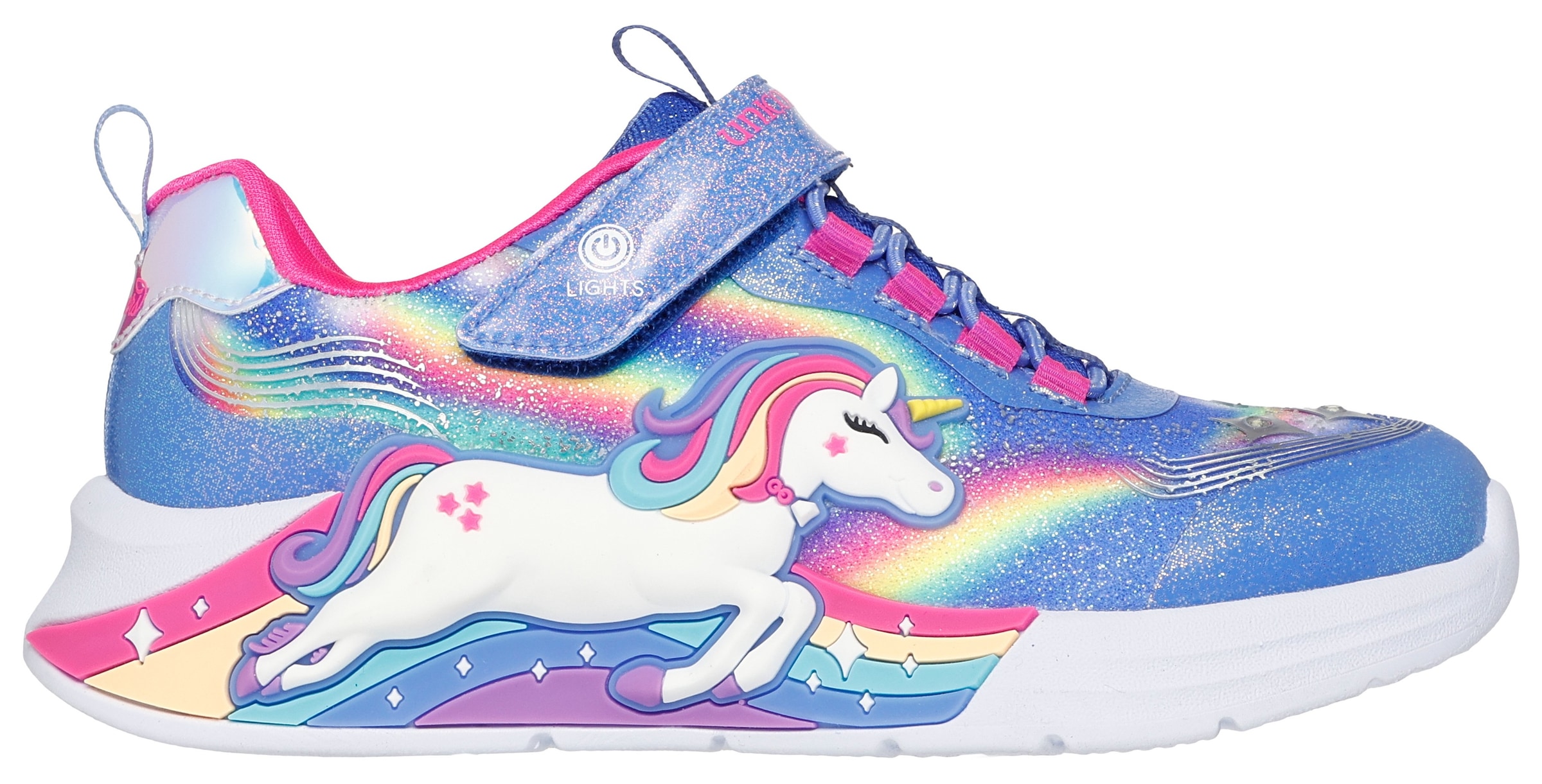 Skechers Sneaker »UNICORN CHASER«, Blinkschuh mit Einhorn, Größenschablone zum Download