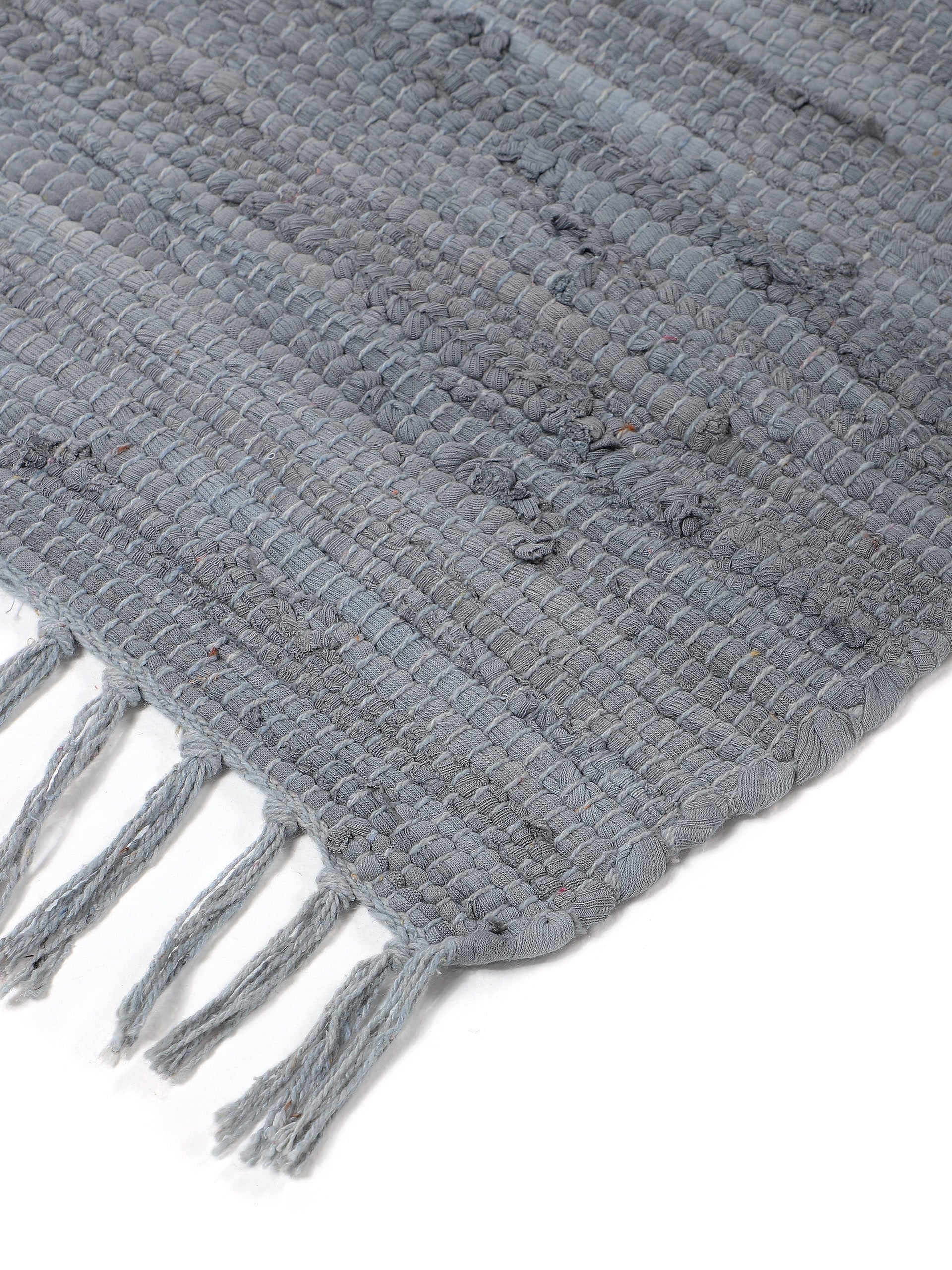 carpetfine Teppich »Kelim Chindi uni«, rechteckig, 5 mm Höhe, Wendeteppich, reine Baumwolle, handgewebt, Uni-Farben, mit Fransen