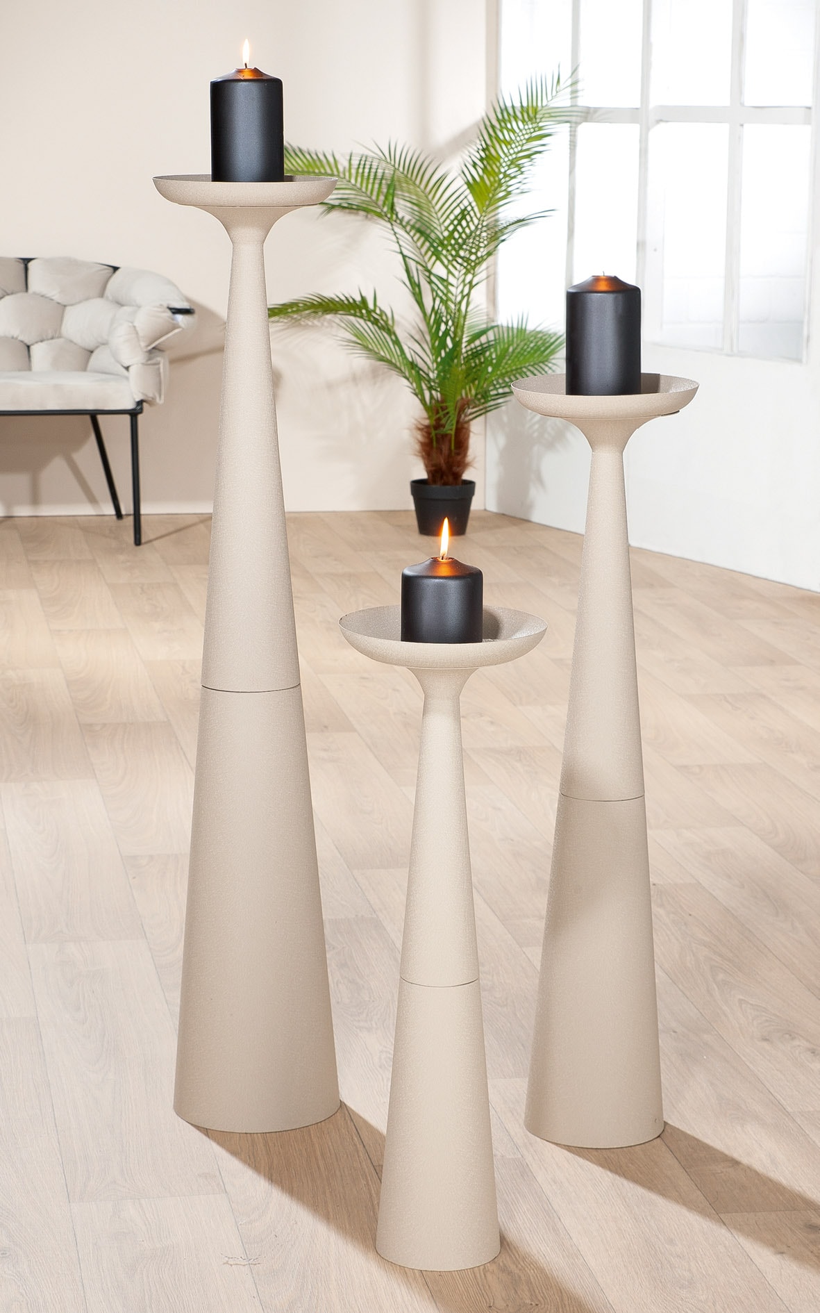 Casablanca by Gilde Standkerzenhalter »Kerzenleuchter Säule Rotonda« 1-flammig, aus Eisen, Durchmesser ca. 21 cm