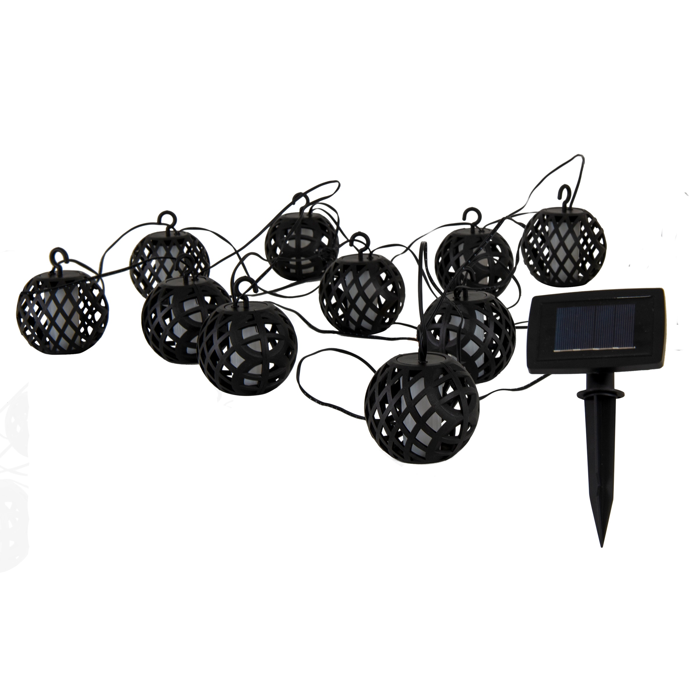näve LED Solarleuchte »Fogo« LED-Modul 1 Stk. Warmweiß Lichterkette,10 Kugeln, Flammeneffekt, Dämmerungssensor, LED warmweiß