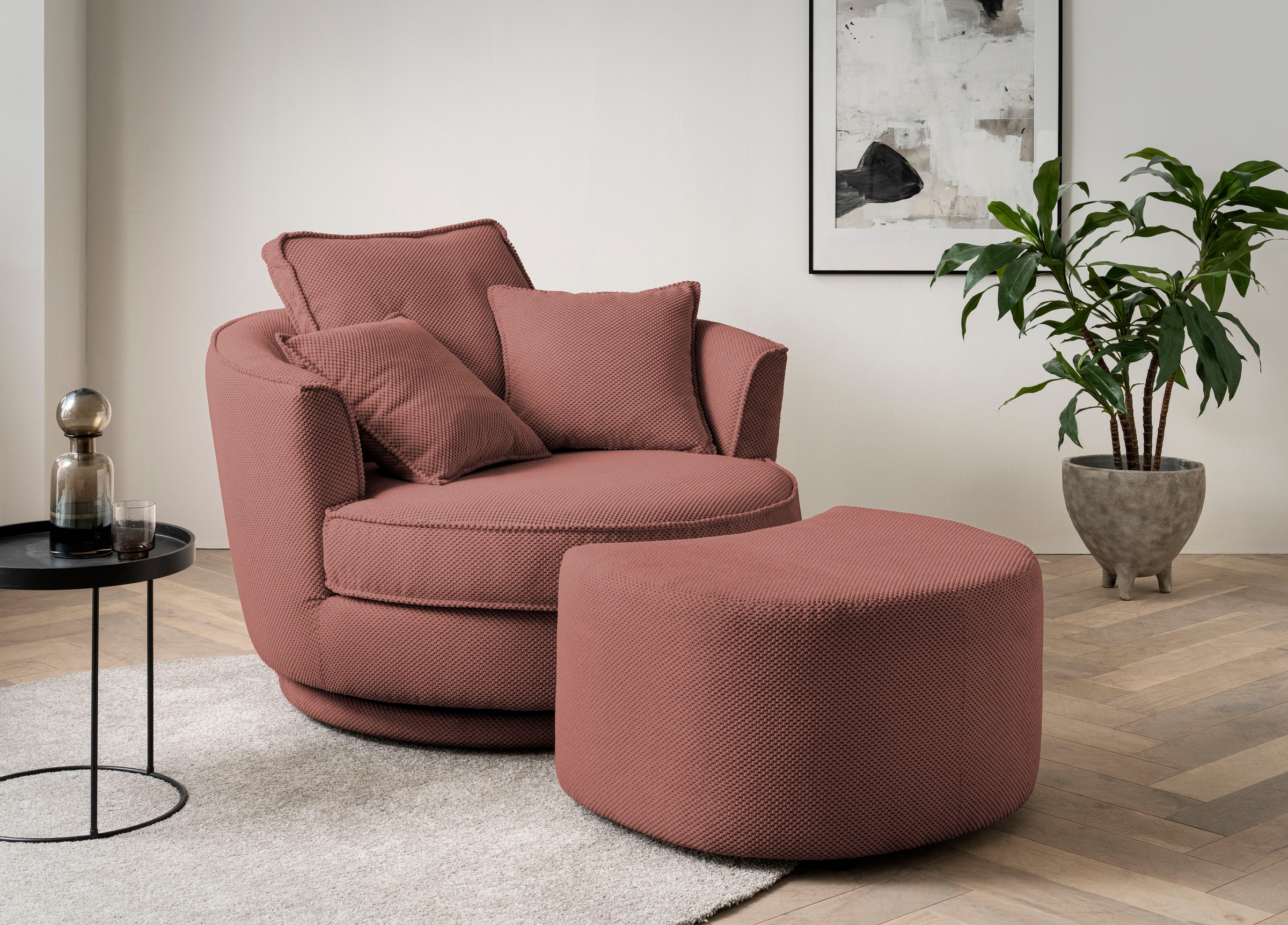 Leonique Drehsessel »MAISIE, Love Seat XXL Lese-Sessel, Big-Sessel mit Hock günstig online kaufen