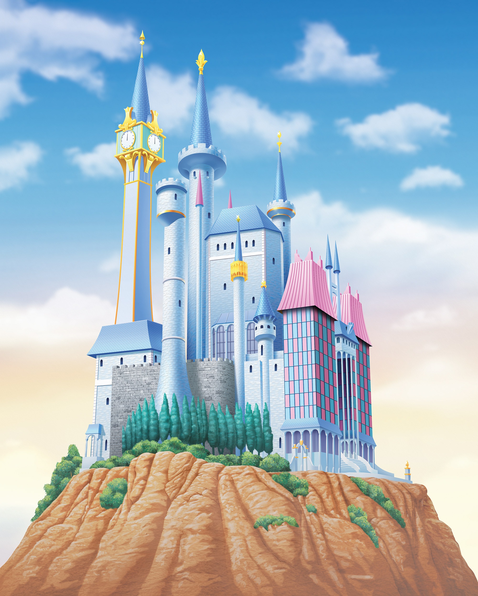 Komar Kindertapete »Disney Princess Cinderella Castle«, bedruckt günstig online kaufen