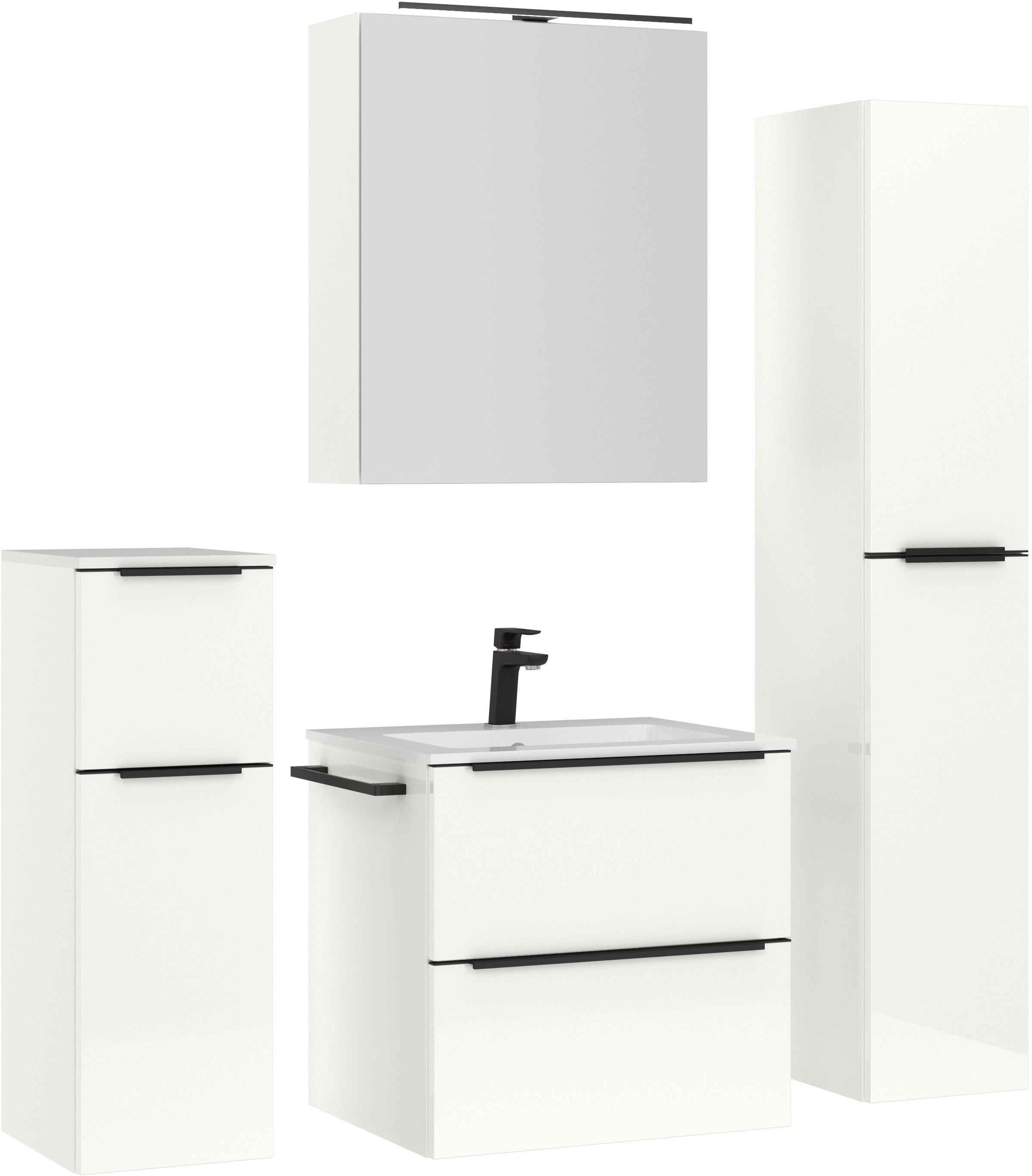 nobilia® Badmöbel-Set »Levere« vormontiert, mit Soft-Close, 4 Stk. tlg. günstig online kaufen