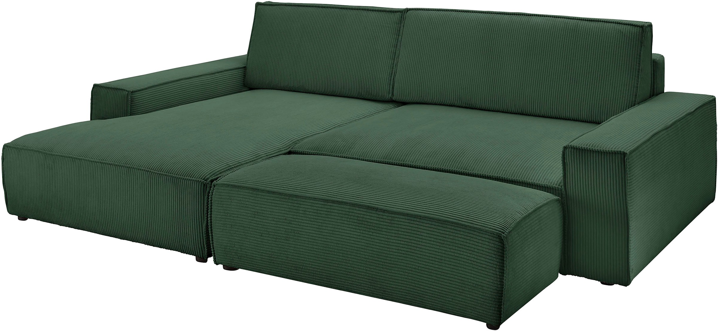 Home affaire Polsterecke »NEU: SHERWOOD XXL tief, L-Form mit Schlaffunktion, Big-Sofa mit Hocker«, (Set, 2 St.), stellbar zum Schlafsofa (Krokodilverbinder), Cord, Leinenoptik