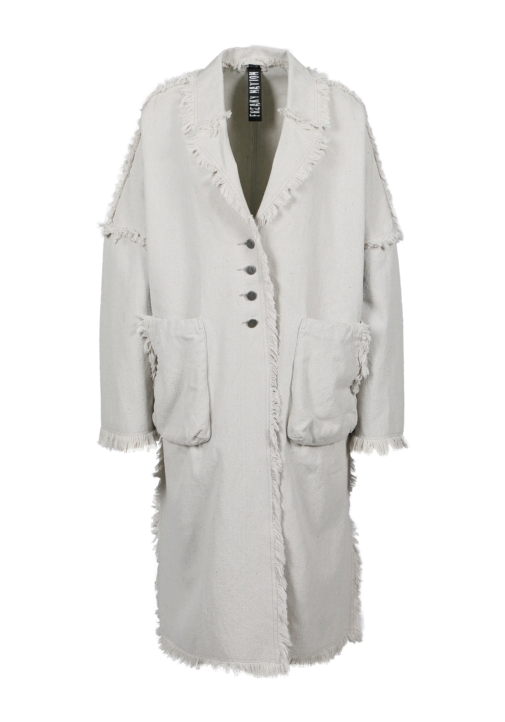 FREAKY NATION Langmantel »BohoLike-FN« grau XL(42) XL(42) Stylischer Jeansmantel