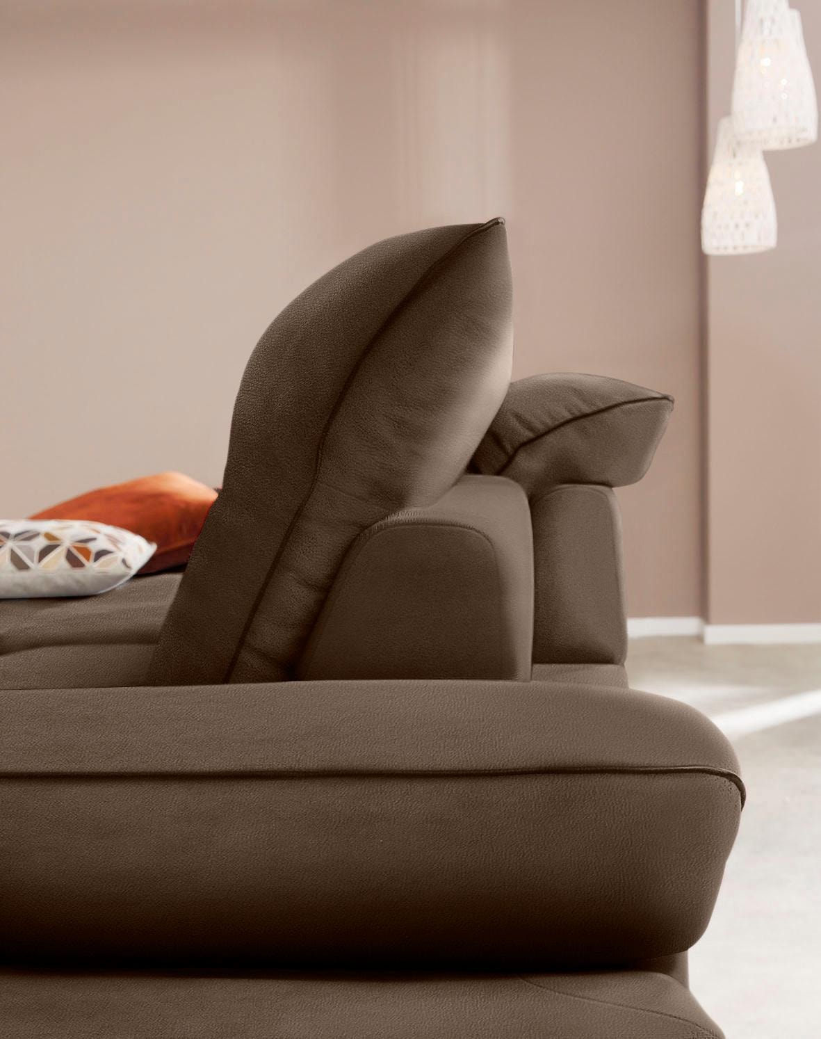 W.SCHILLIG Ecksofa »enjoy&MORE, Designsofa, elegant und bequem, L-Form«, mit Sitztiefenverstellung, Füße Chrom glänzend, Breite 294 cm
