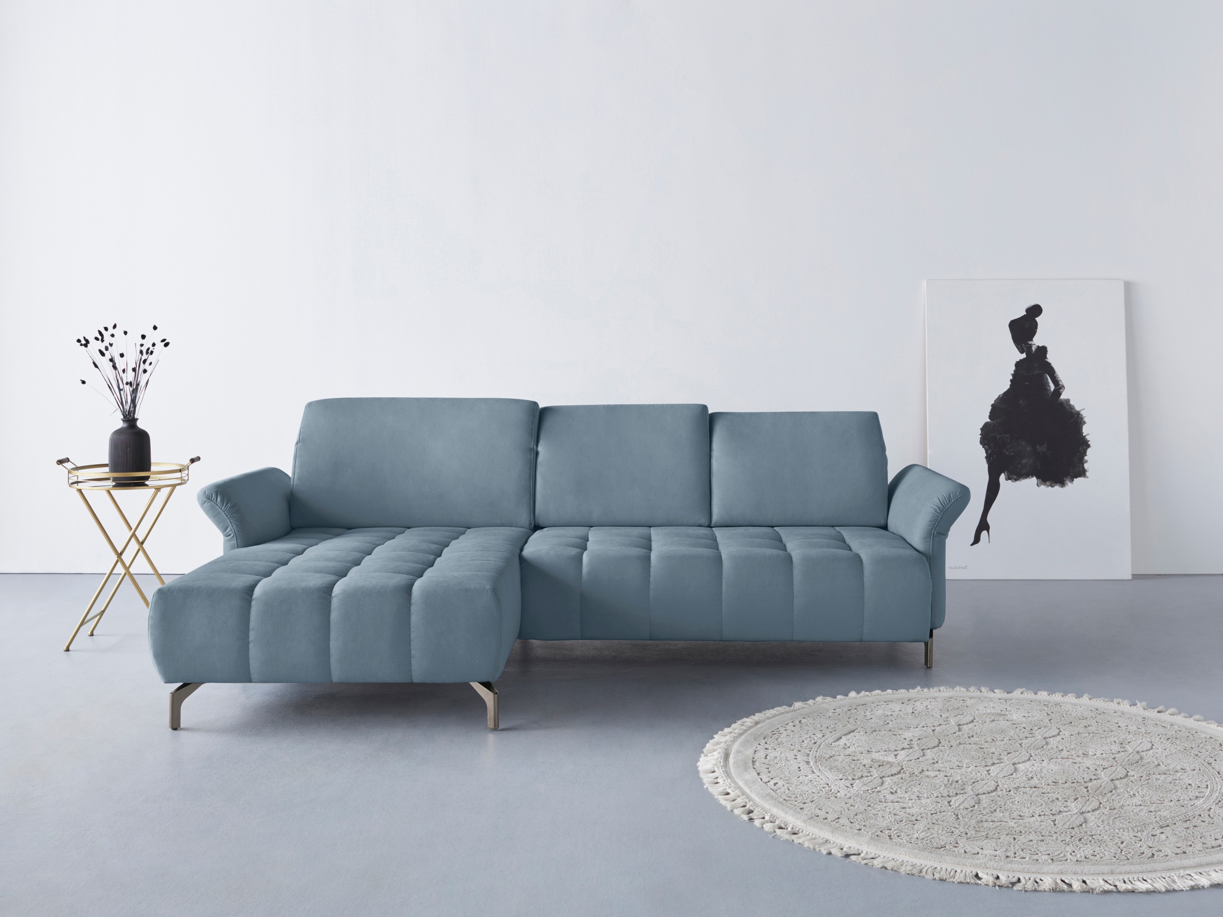 INOSIGN Ecksofa »Fresh L-Form«, Federkern, wahlweise Kopfteilverstellung un günstig online kaufen