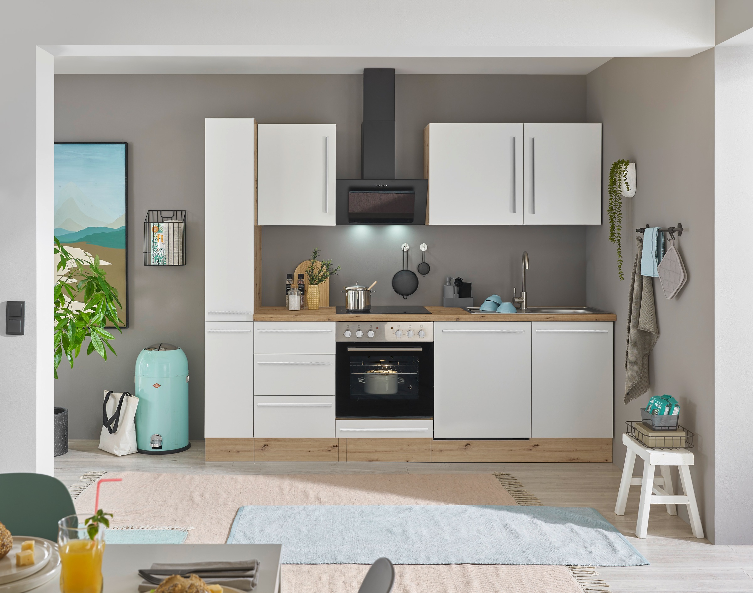 KOCHSTATION Küchenzeile »Florida« Breite 250 cm, wahlweise mit E-Geräten,So günstig online kaufen