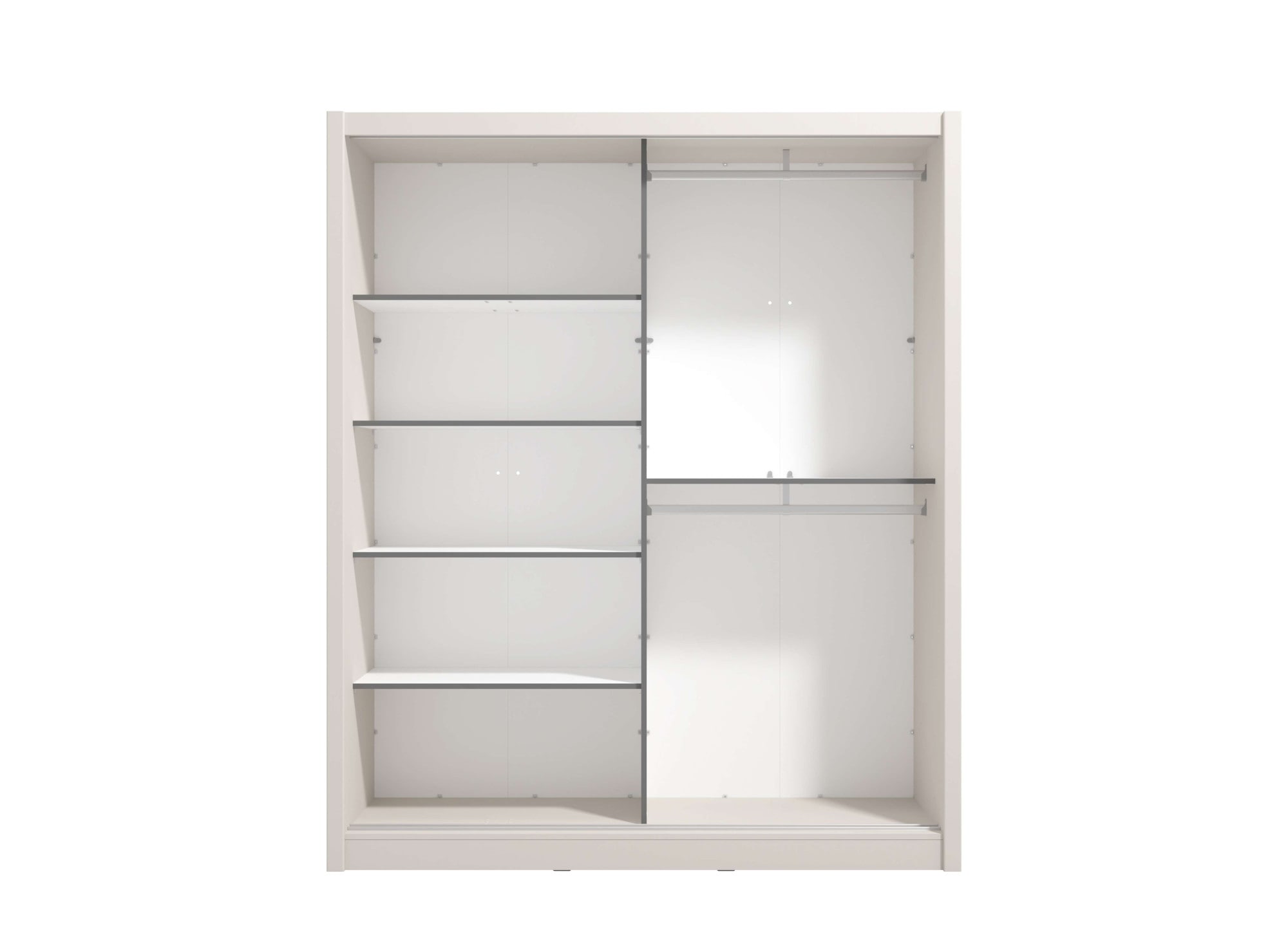INOSIGN Schwebetürenschrank »Albi, Schlafzimmerschrank, Wäscheschrank in cashmere oder weiß«, Kleiderschrank mit Spiegel MIT Innenausstattung,FSC®-zertifiziert