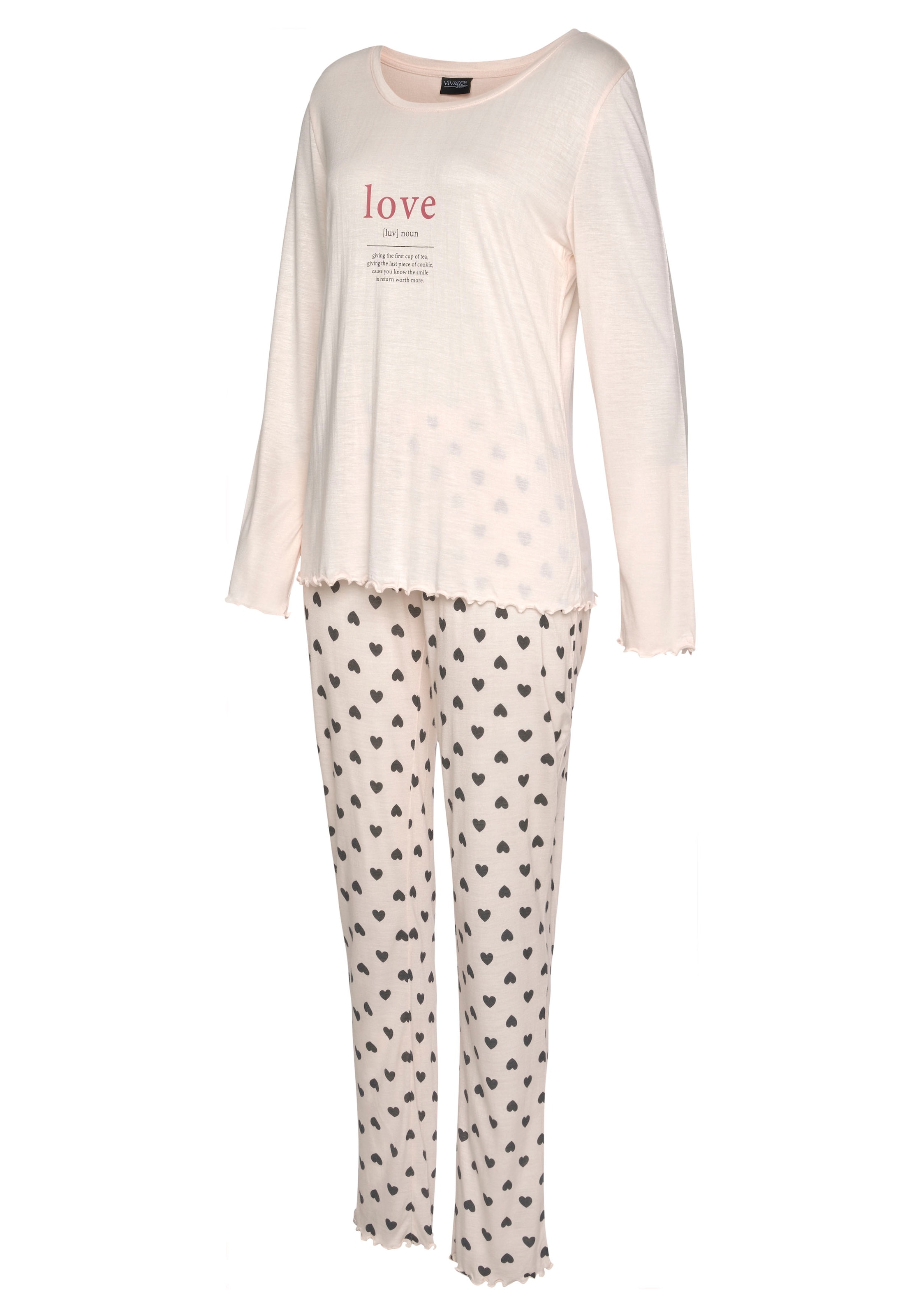 Vivance Dreams Pyjama, (2 tlg.), mit femininem Druckmuster