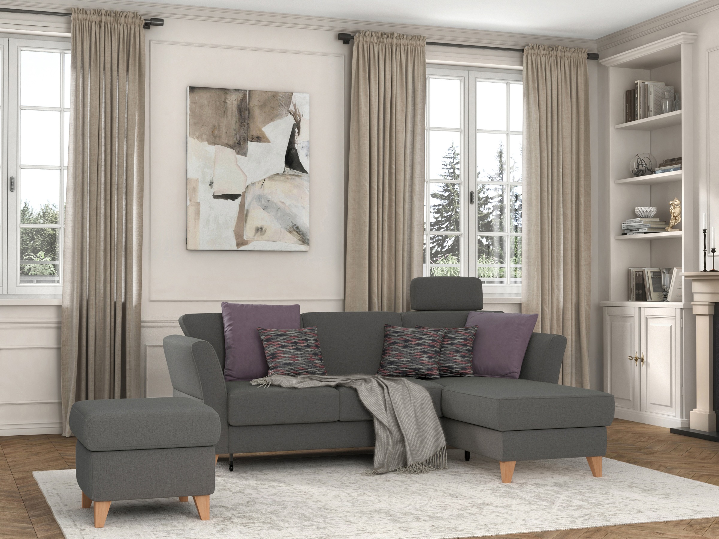 sit&more Ecksofa »Visby L-Form« Wahlweise mit Bettfunktion und Bettkasten, günstig online kaufen