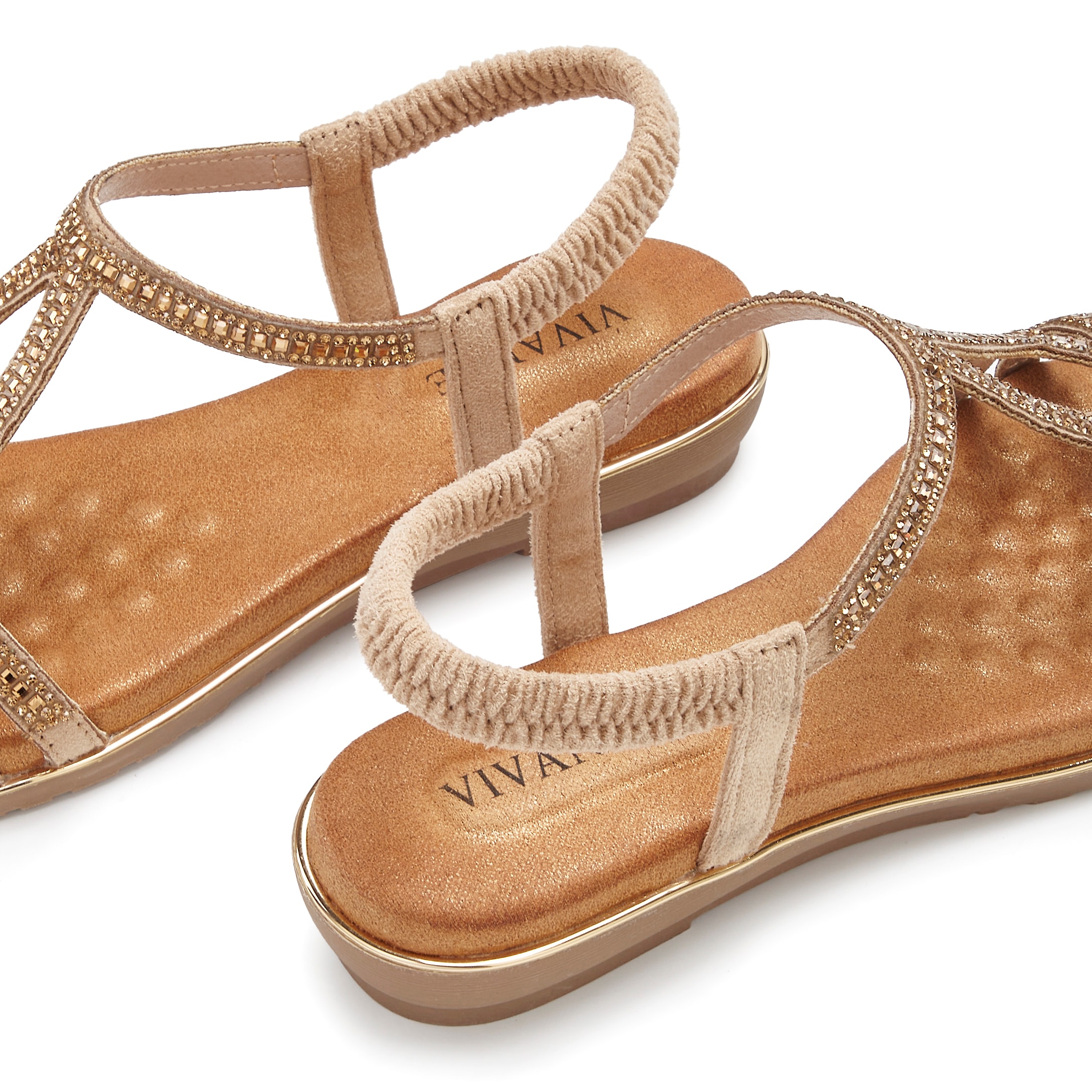 Vivance Sandale »Sandalette, Sommerschuh,«  mit Glitzer Verzierungen und elastischen Riemchen