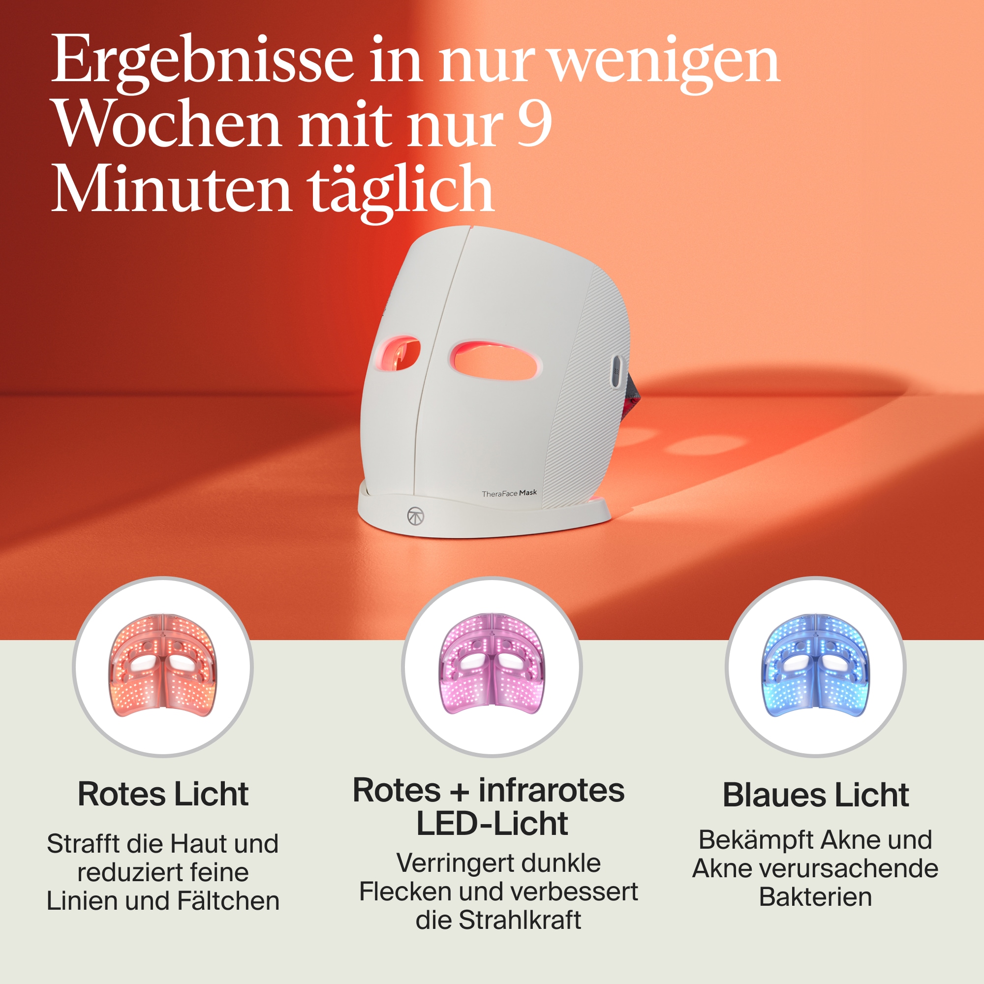 Therabody Kosmetikbehandlungsgerät »TheraFace Mask LED-Hautpflegemaske mit Vibrationstherapie«, Verbesserung der Hautstruktur, klinisch erwiesene Vorteile