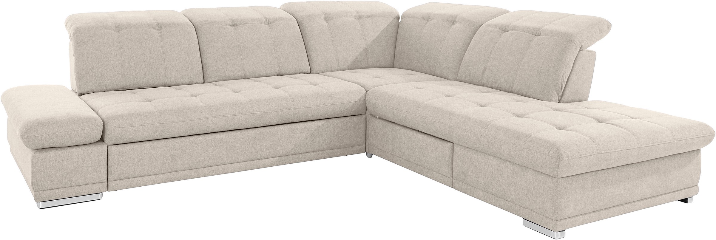 COTTA Ecksofa »Holiday L-Form mit Sitztiefen-, Armteil- und Kopfteilverstellung«, wahlweise mit Bettfunktion & Bettkasten