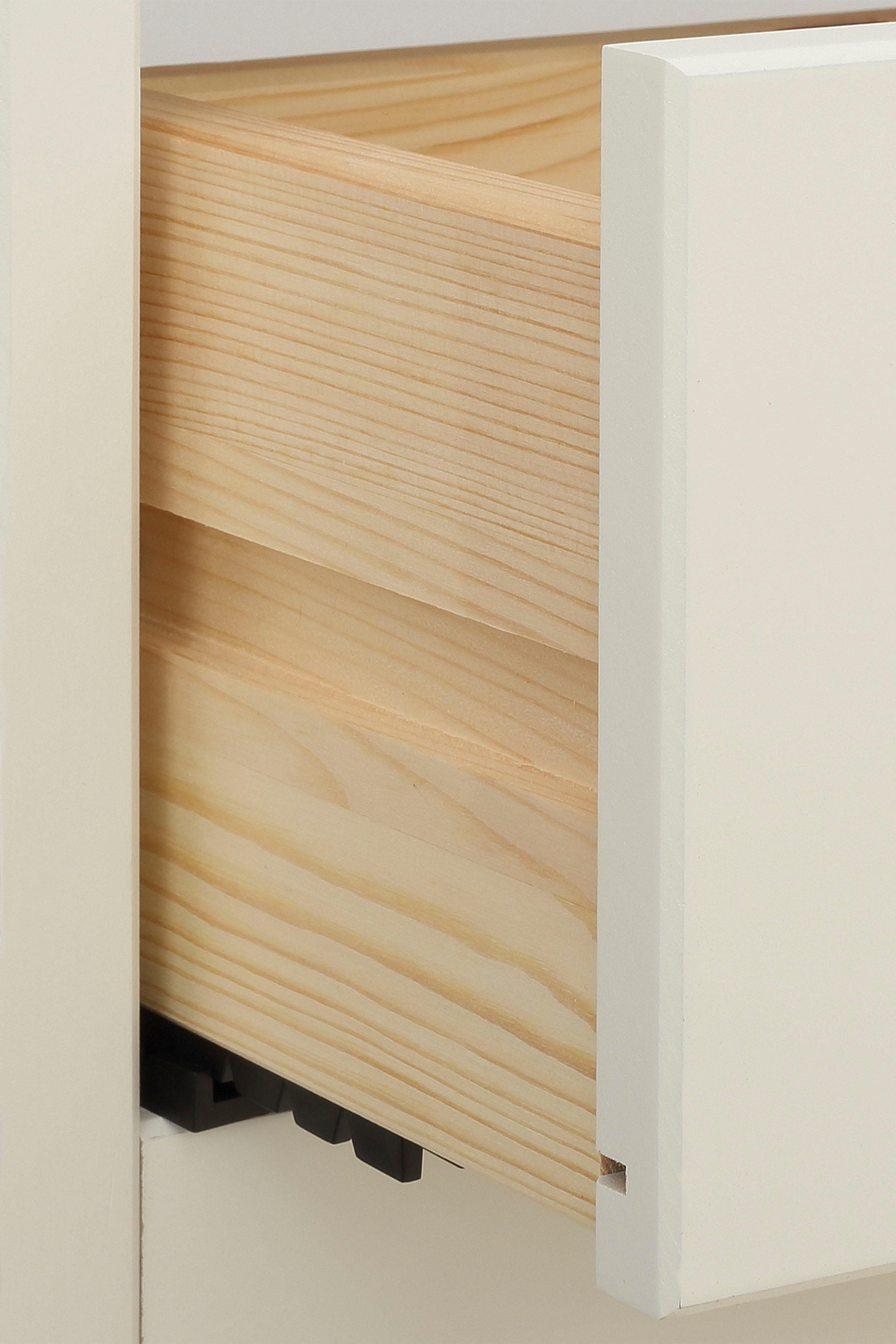 10. Bild von Home affaire Stauraumbett »"NARA" platzsparend, viel Stauraum,«, zertifiziertes Massivholz mit MDF, Regale am Kopf- und Fußteil