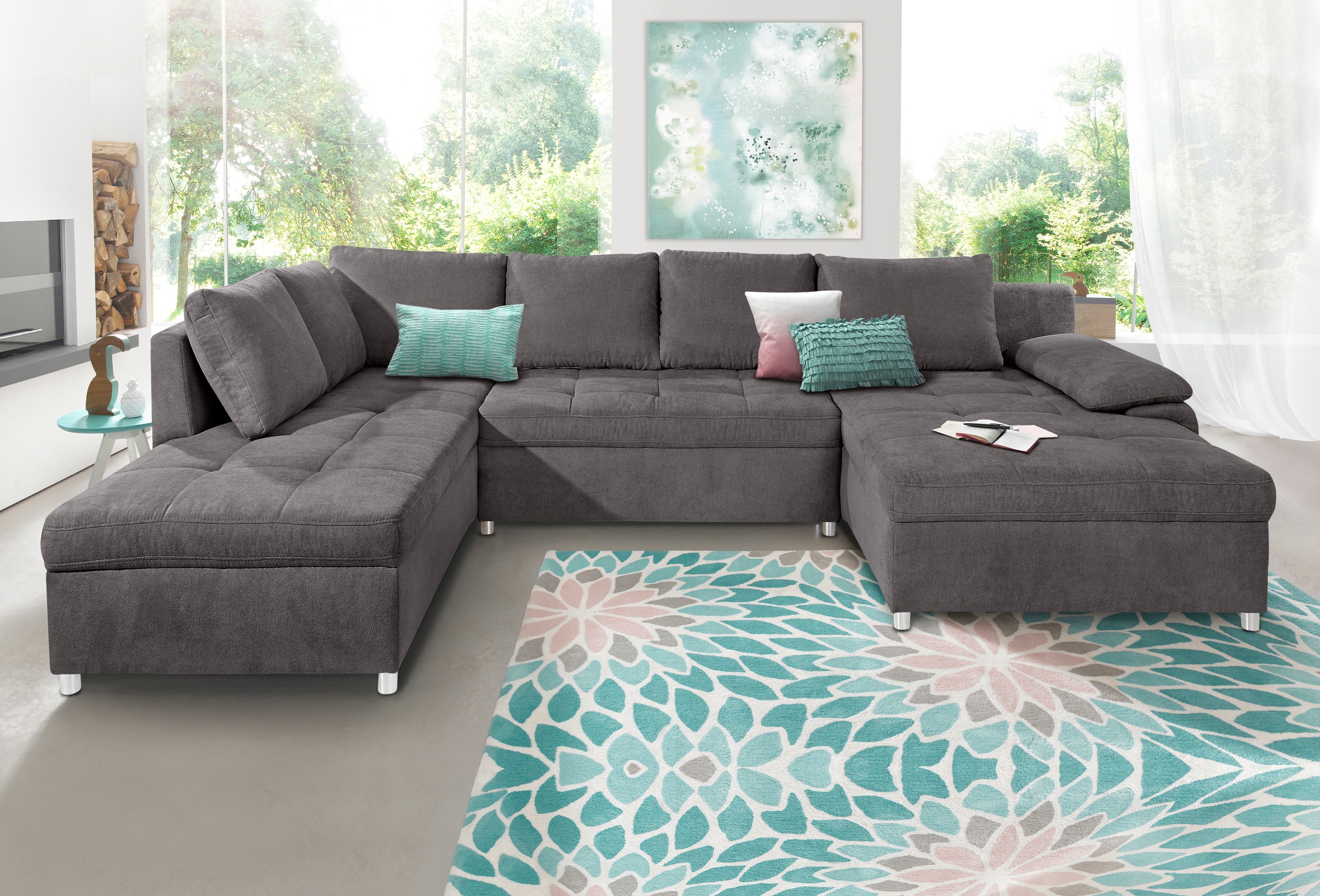 sit&more Wohnlandschaft »Labene U-Form« wahlweise mit Bettfunktion und Bett günstig online kaufen