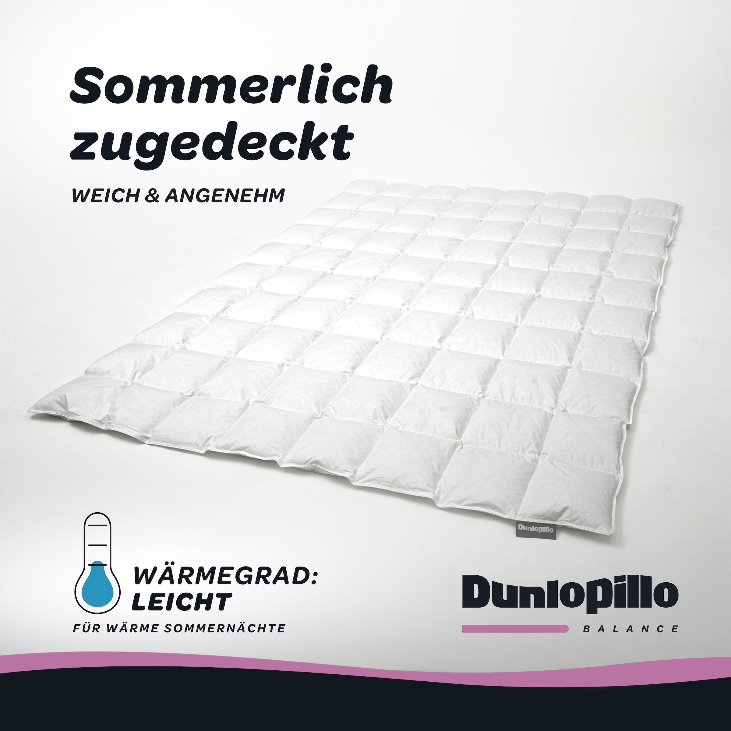 Dunlopillo Daunenbettdecke »Balance, "NEUHEIT" Bettdecke in 135x200 cm & weitere Größen« leicht Füllung 90% Daunen & 10% Federn 1 Stk. tlg. Hergestellt in Deutschland