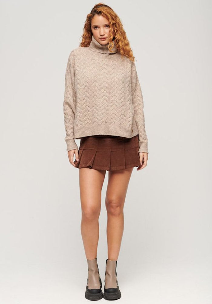 Superdry Strickpullover »LW CABLE ROLL NECK JUMPER«