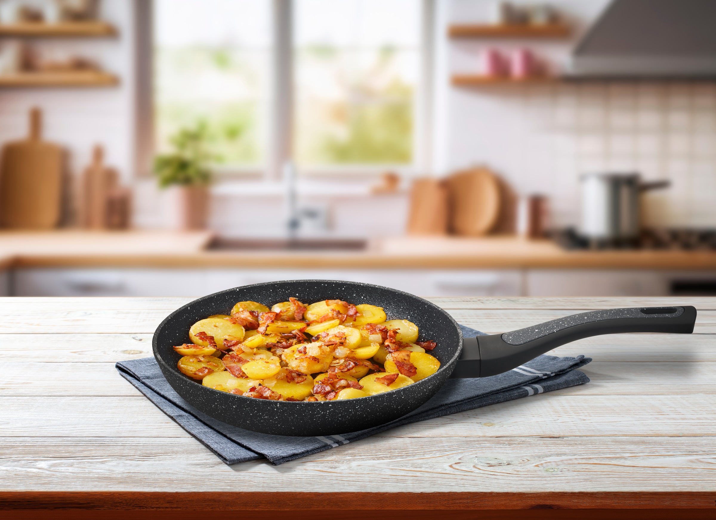 my home Pfannen-Set »Dela« Aluminium Set, 3 Stk. tlg. mit rauer Oberfläche günstig online kaufen