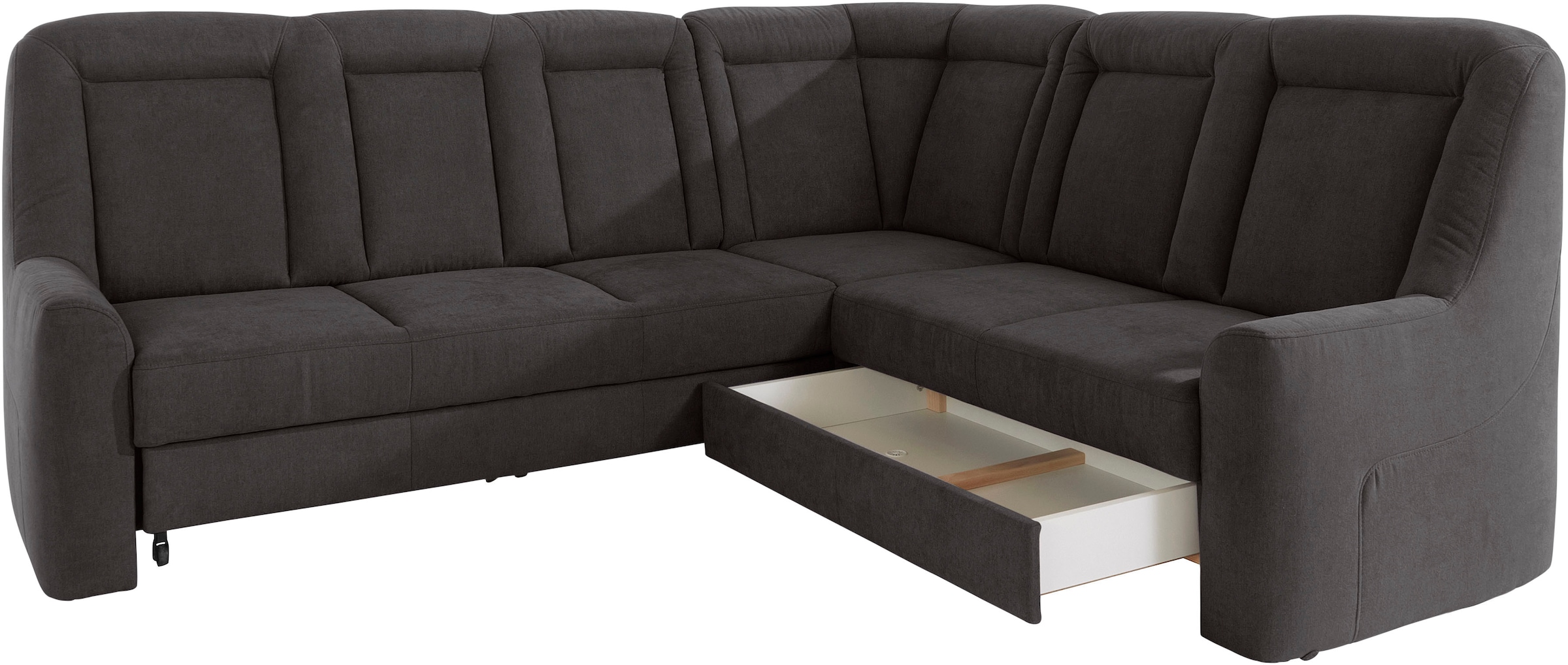 sit&more Ecksofa »Melissa L-Form«, klassisches Polsterprogramm, wahlweise Bettfunktion und Schubkasten